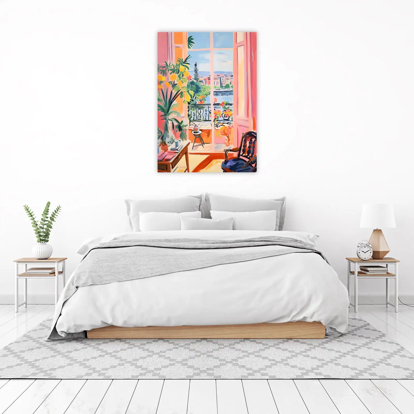Vibrant Floral Balcony View Wall Art