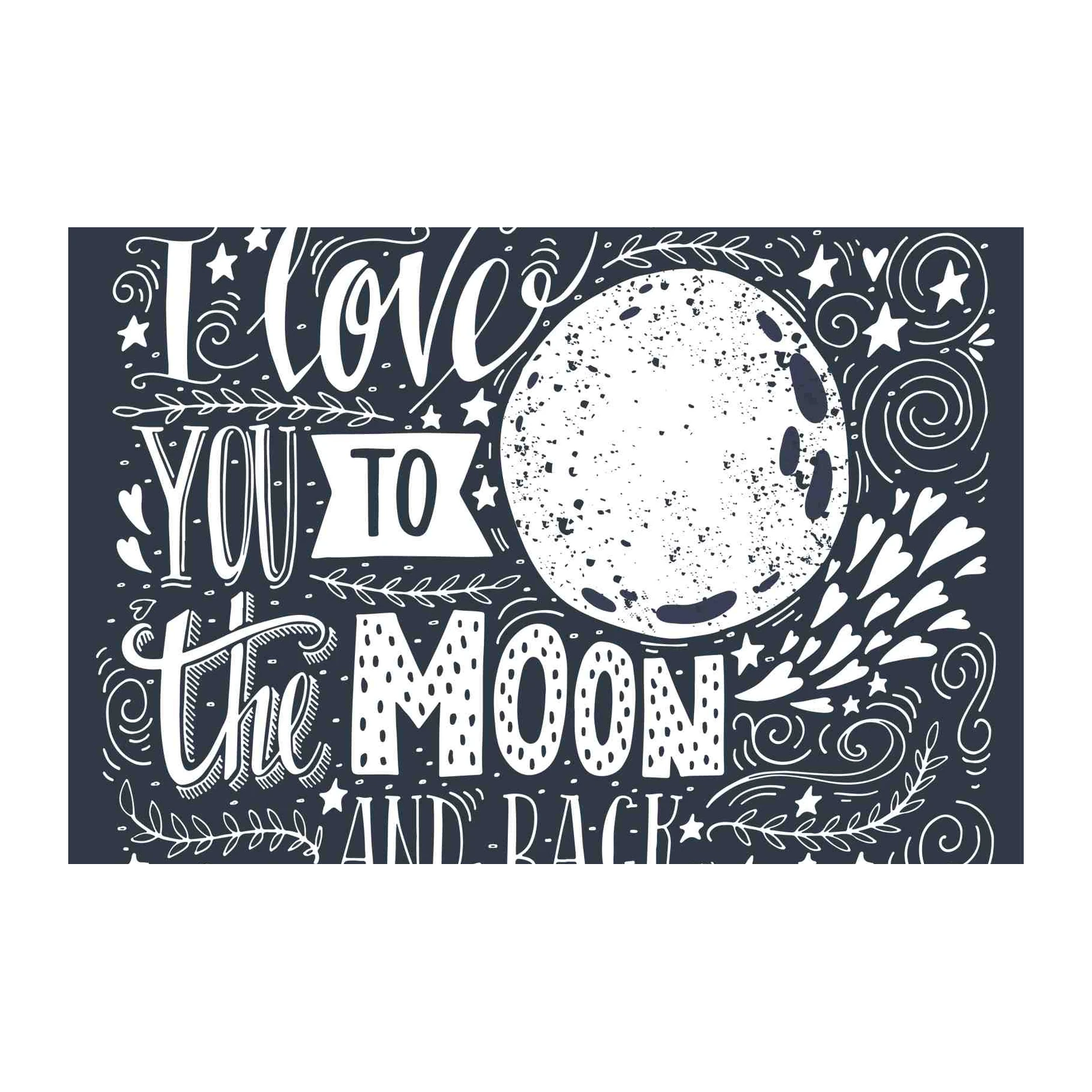 Love You to the Moon & Back Typography Wall Art