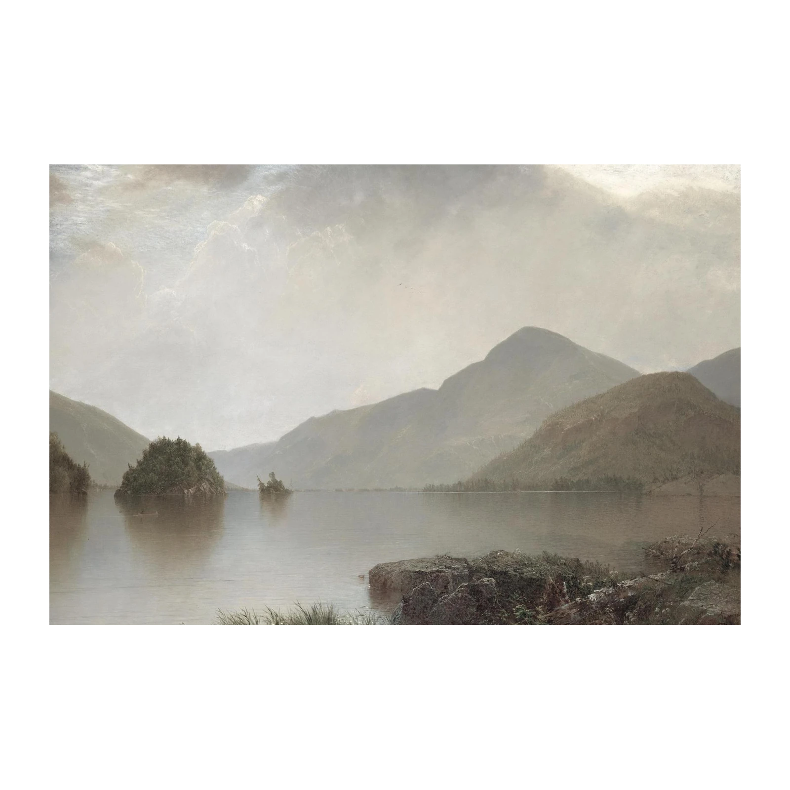 Serene Mountain Lake Landscape Wall Art
