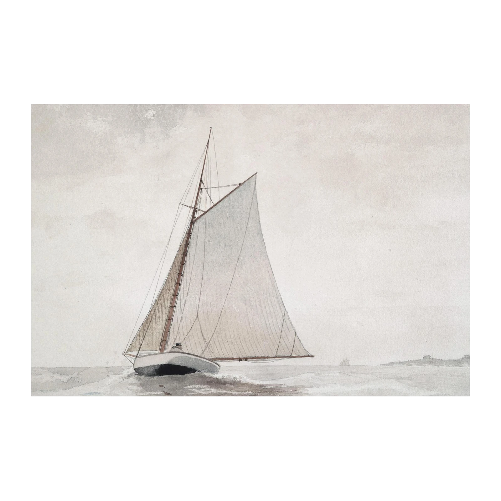 Serene Sailboat on Gentle Waves Wall Art