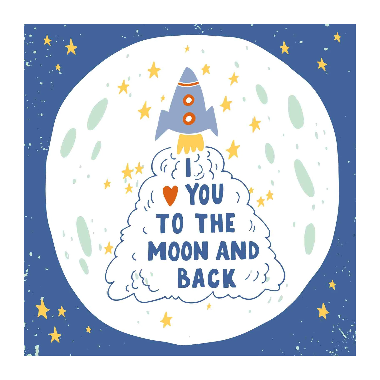 Rocket to the Moon Love Wall Art