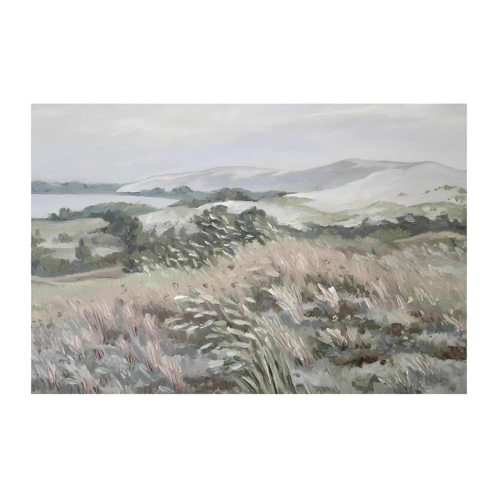 Serene Landscape With Grasses Wall Art
