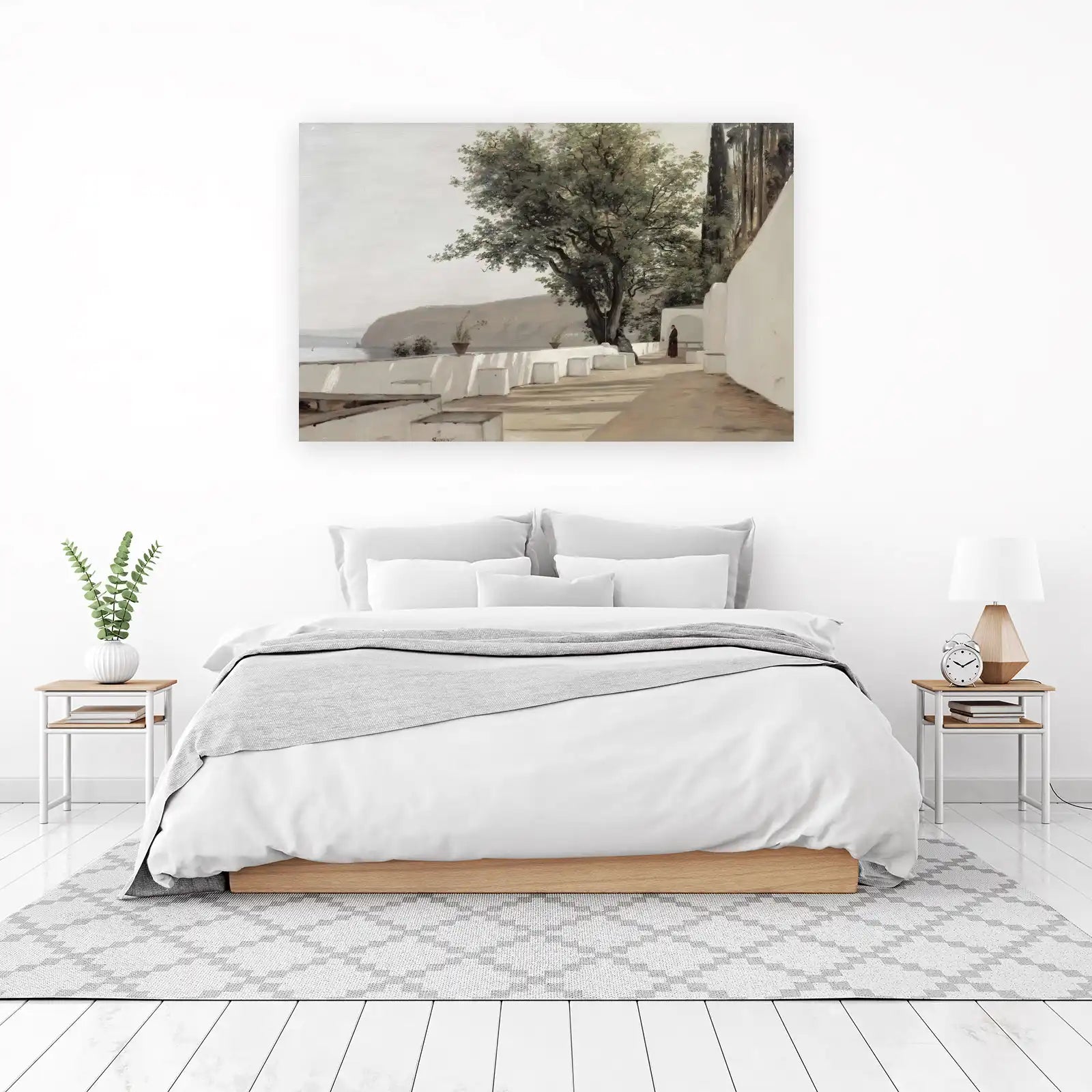 Serene Mediterranean Terrace Landscape Wall Art