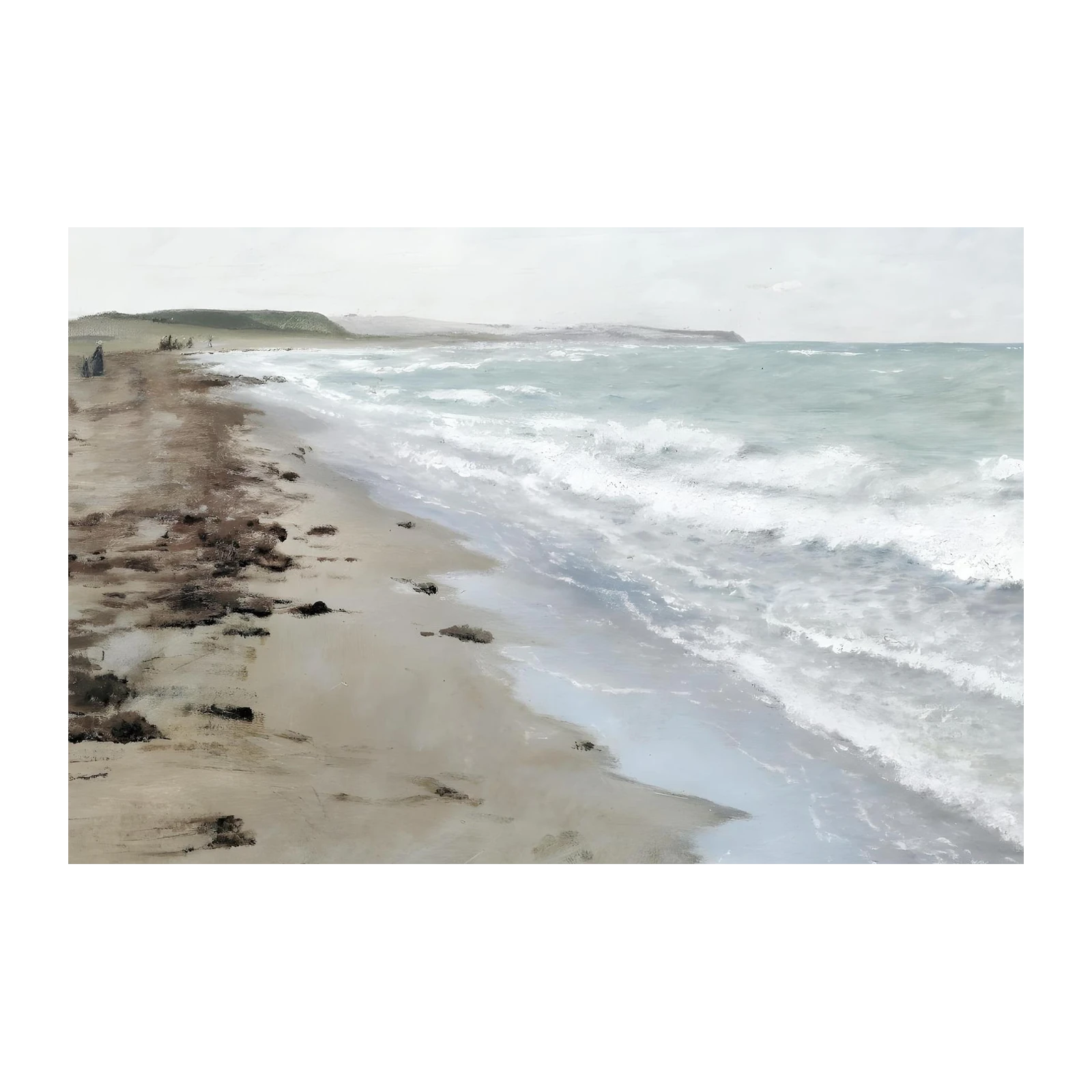Serene Coastal Beach Waves Wall Art