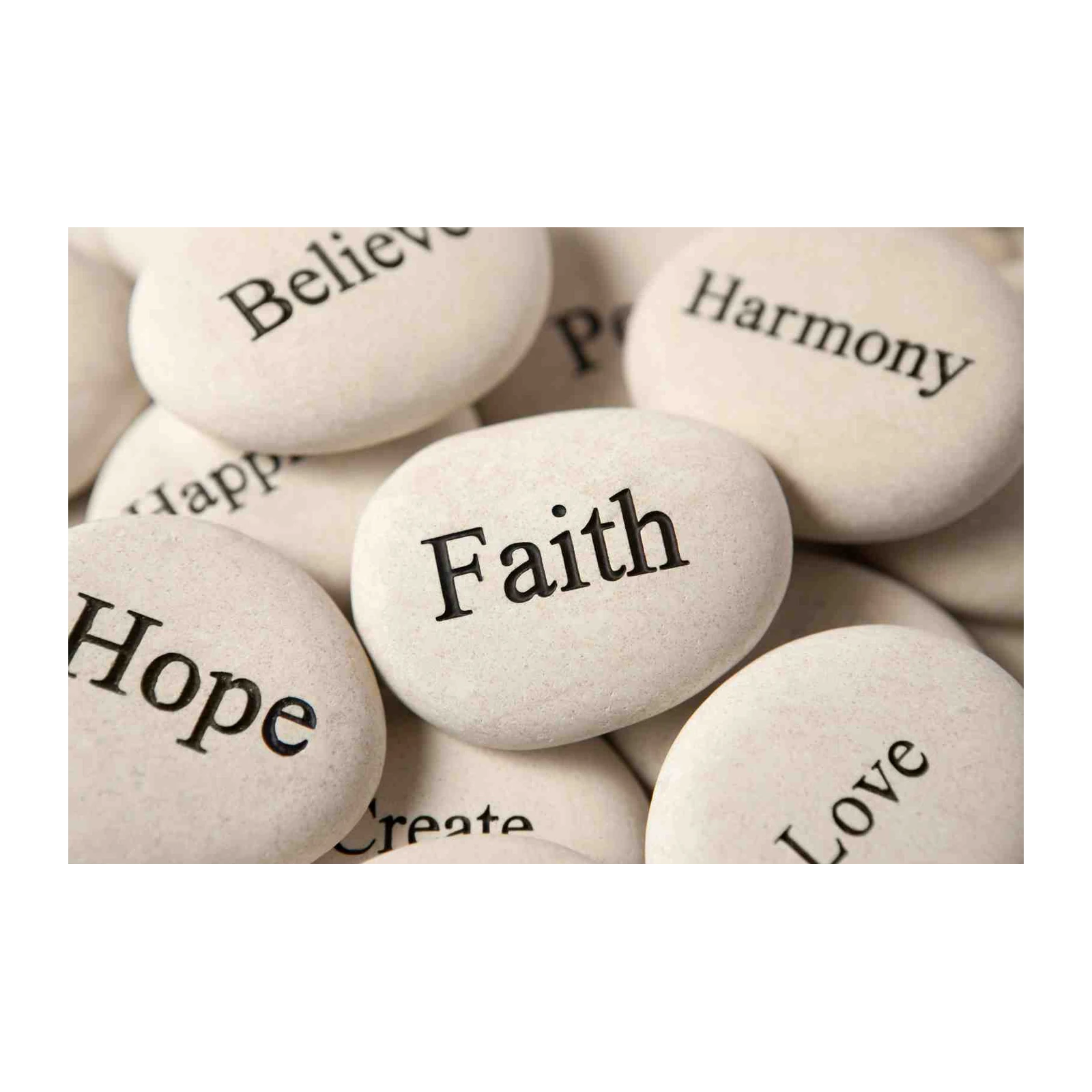 Inspirational Words: Faith, Hope, Harmony Wall Art