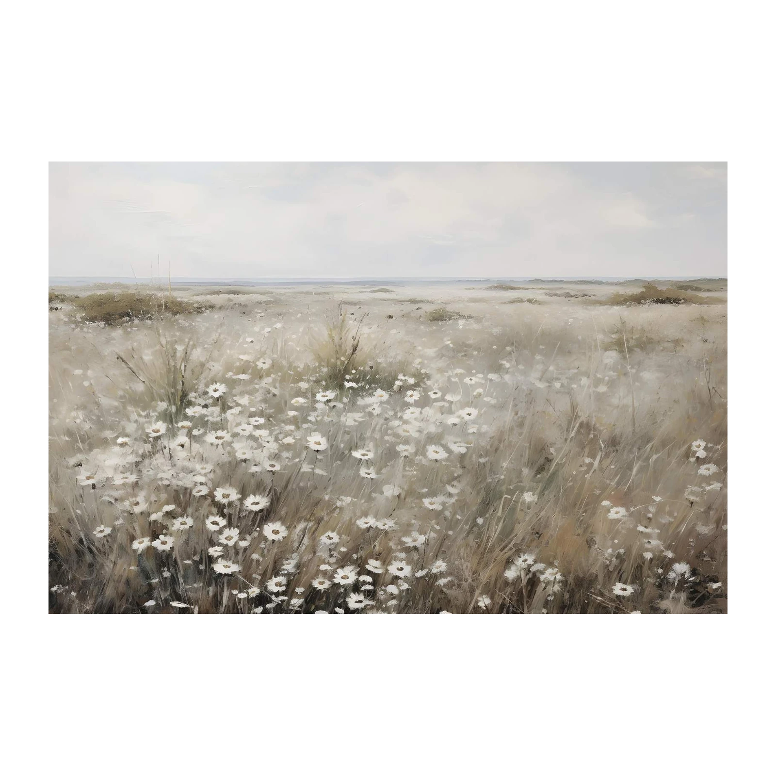 Serene Meadow Daisy Field Wall Art