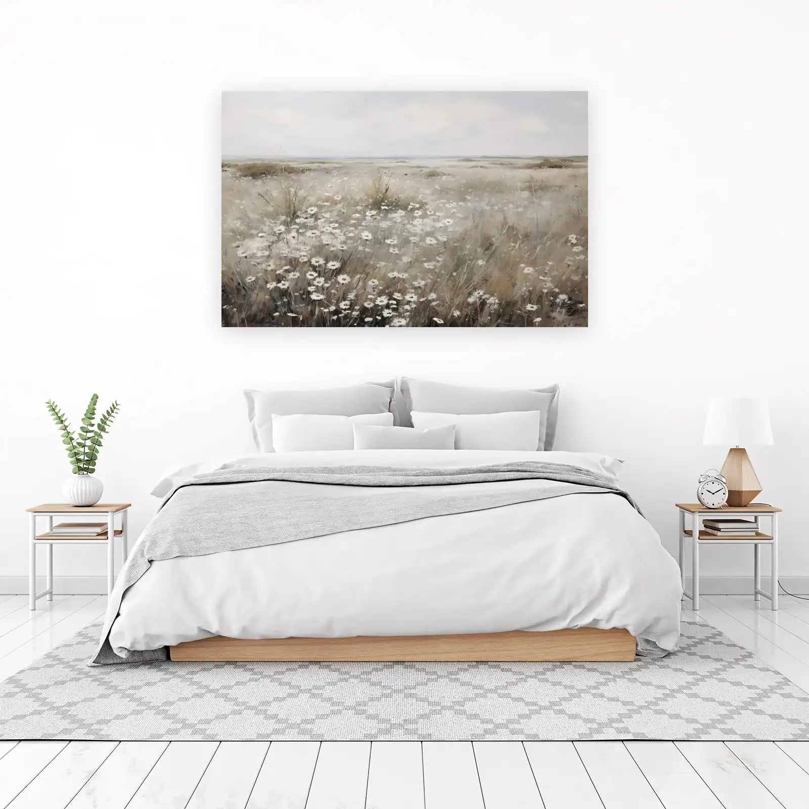 Serene Meadow Daisy Field Wall Art