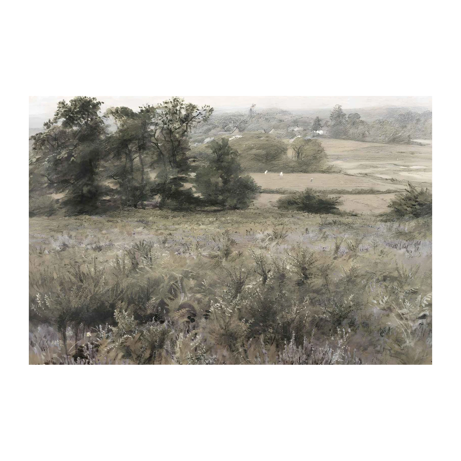 Serene Meadow Landscape Wall Art