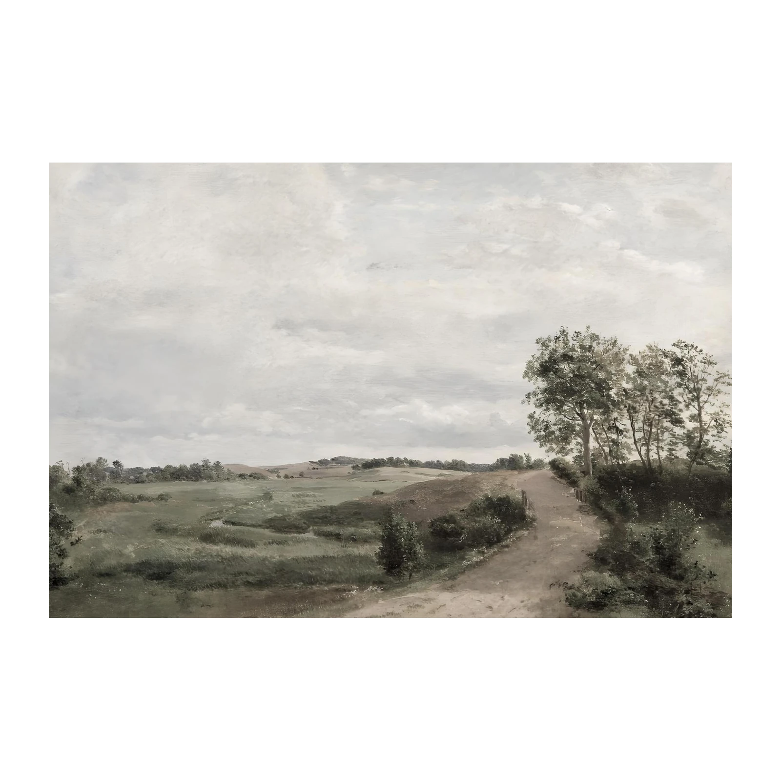 Serene Country Road Landscape Wall Art