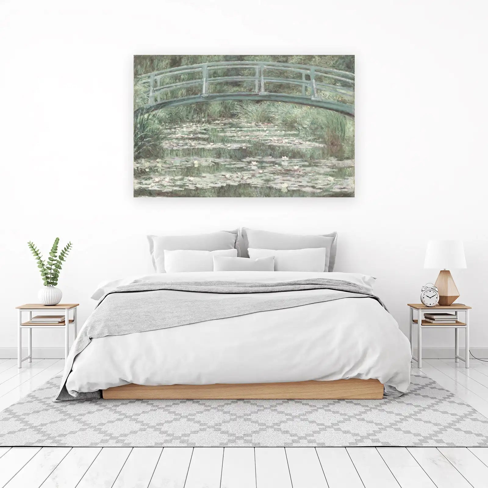 Impressionist Garden Bridge Water Lilies Wall Art