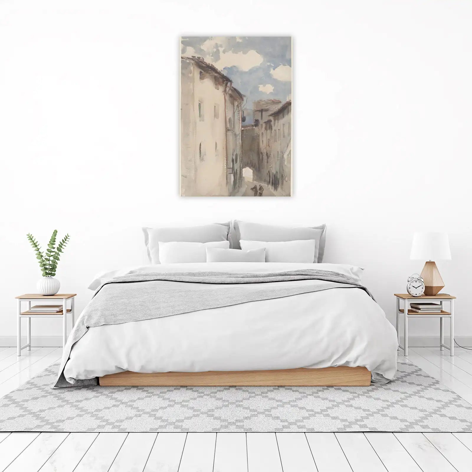 European Street Scene Watercolor Wall Art
