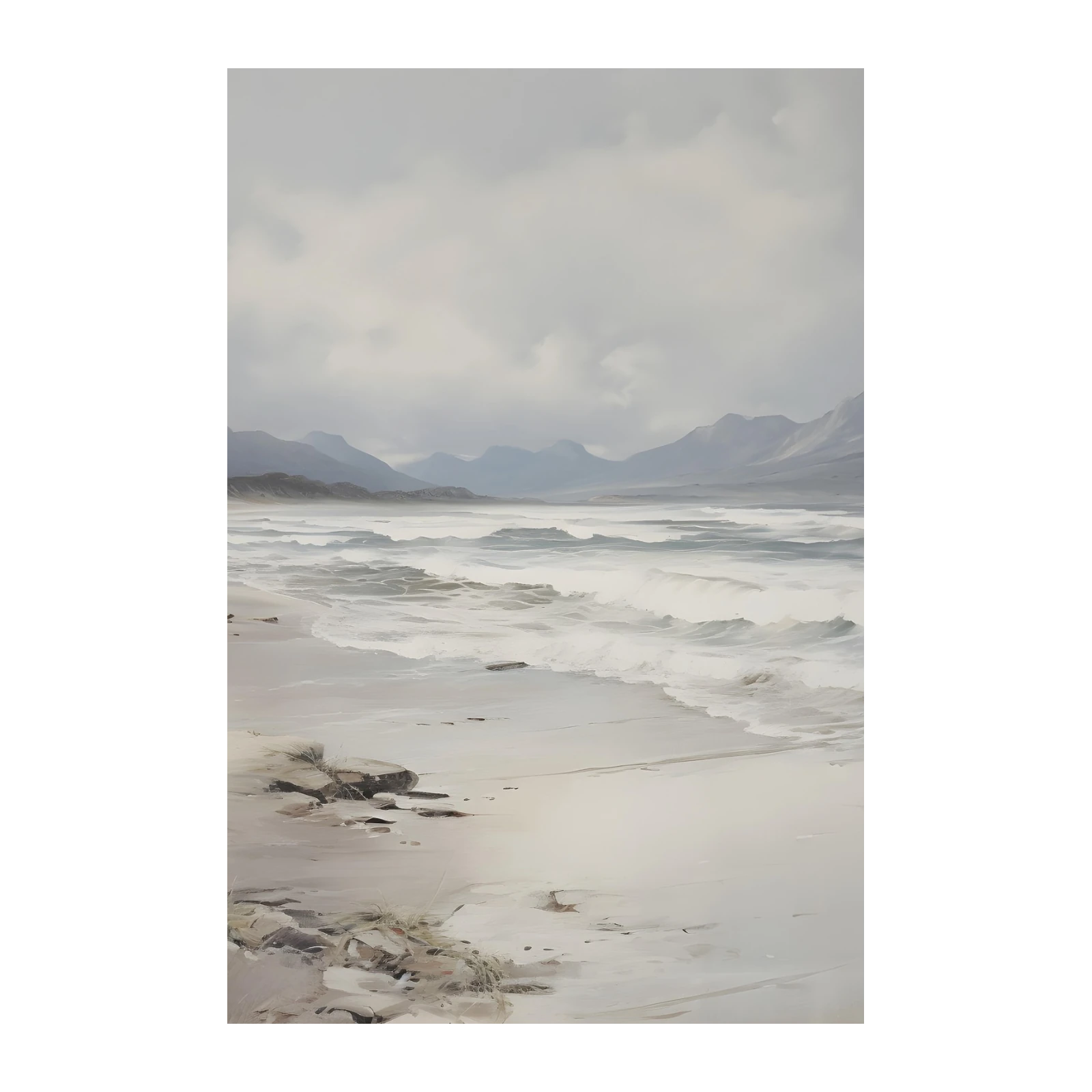Misty Coastal Serenity Landscape Wall Art