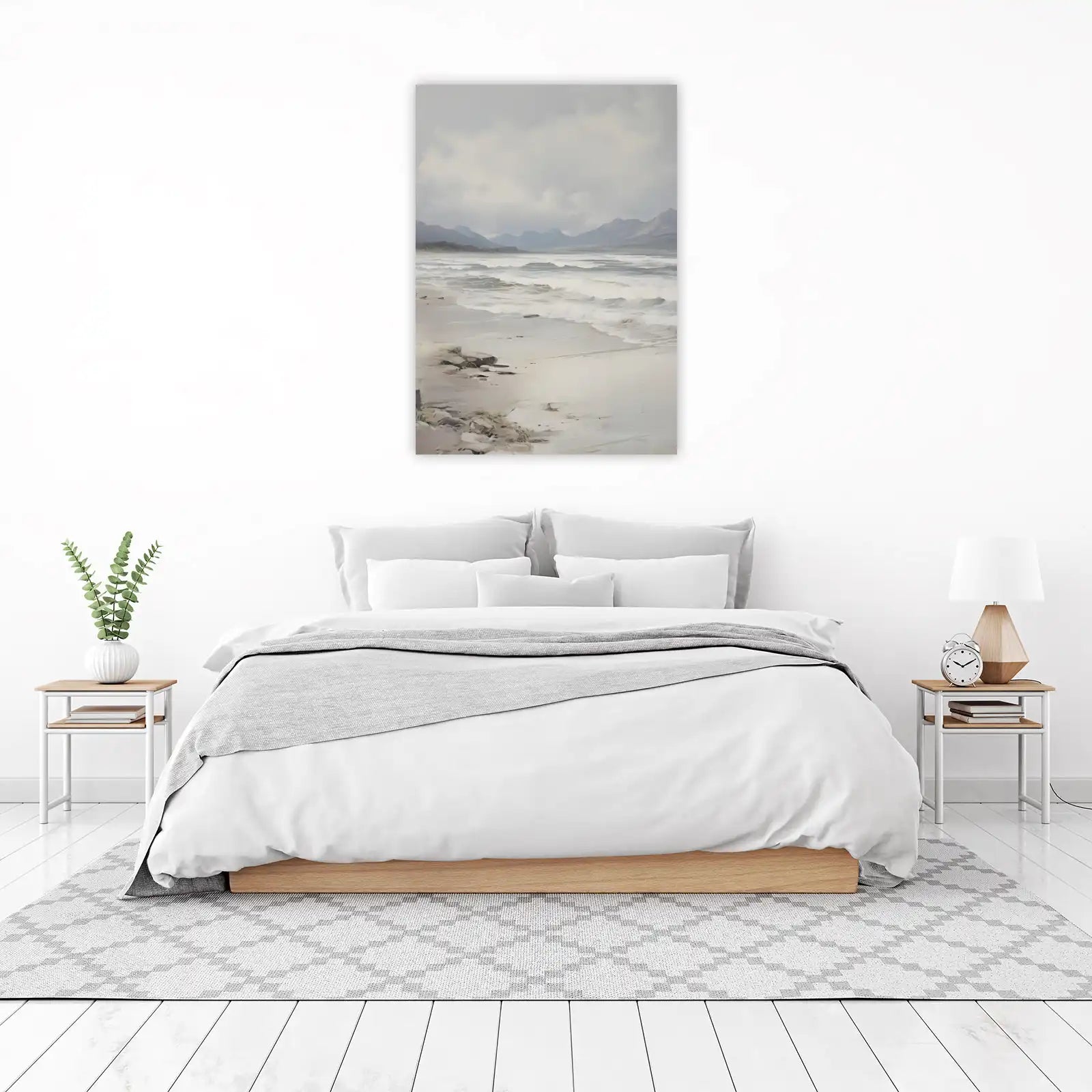 Misty Coastal Serenity Landscape Wall Art