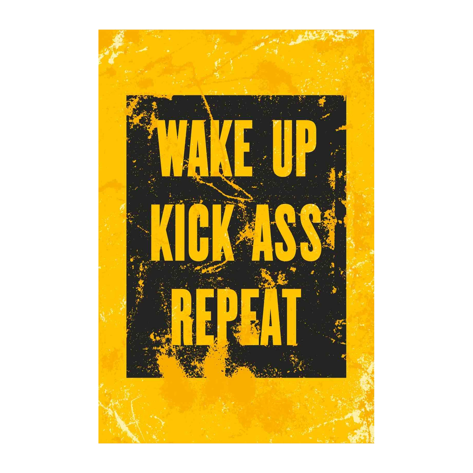 Motivational "Wake Up Kick Ass Repeat" Wall Art