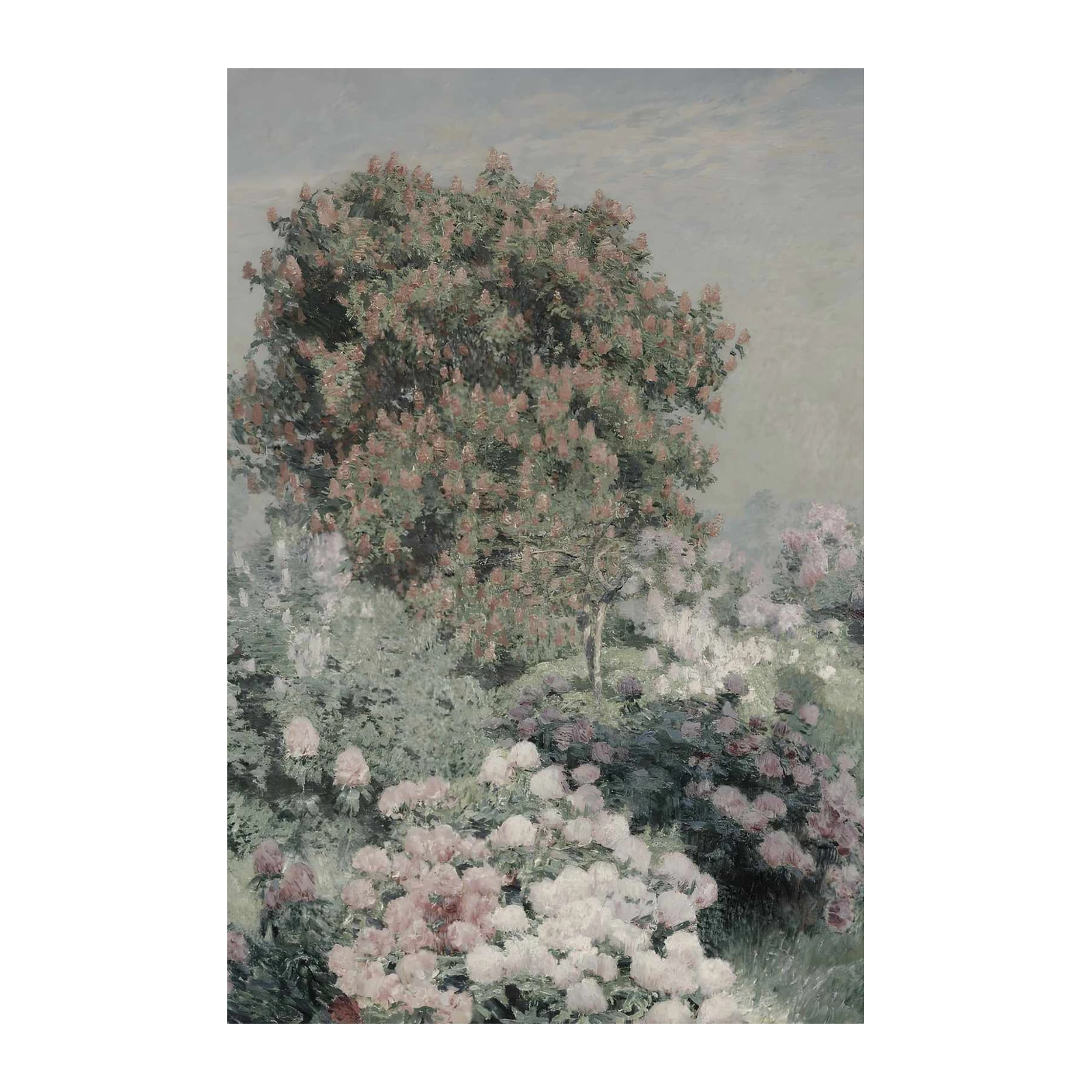 Blooming Garden Landscape Oil Painting Wall Art