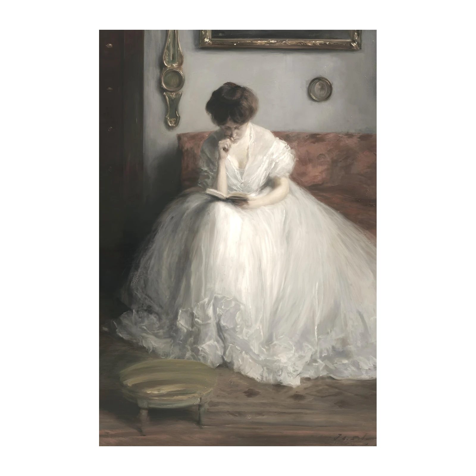 Elegant Woman Reading Wall Art