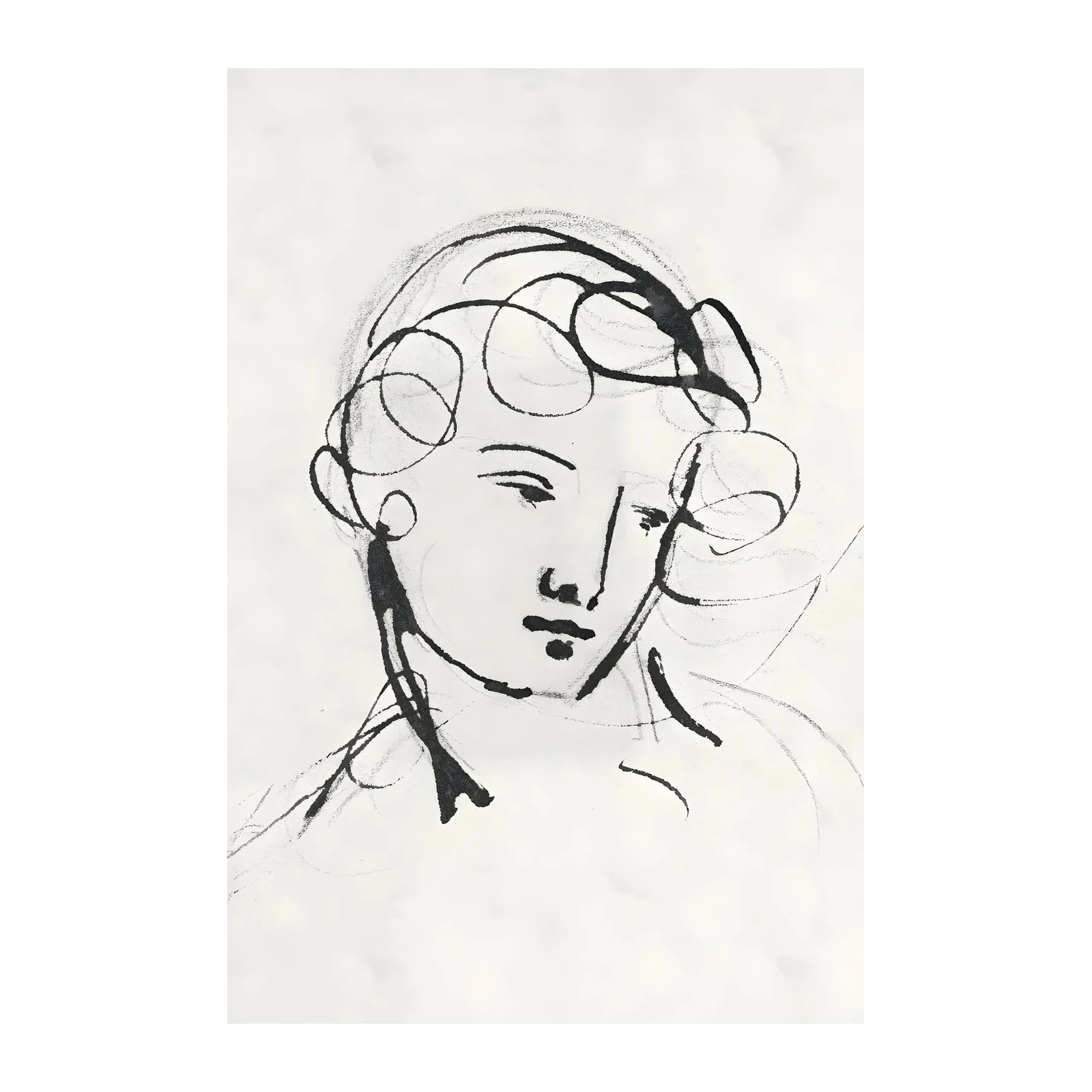 Elegant Face Sketch Wall Art
