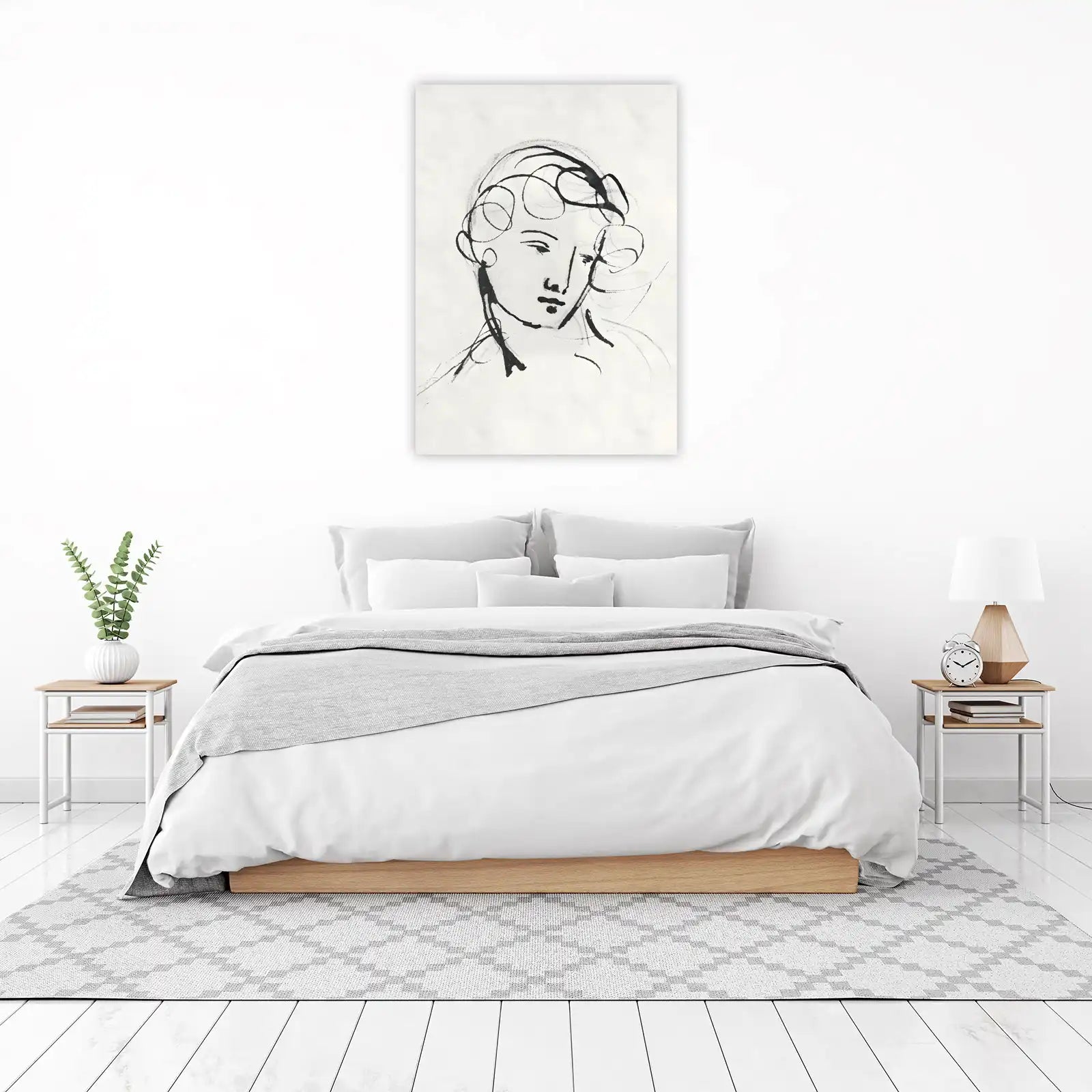 Elegant Face Sketch Wall Art