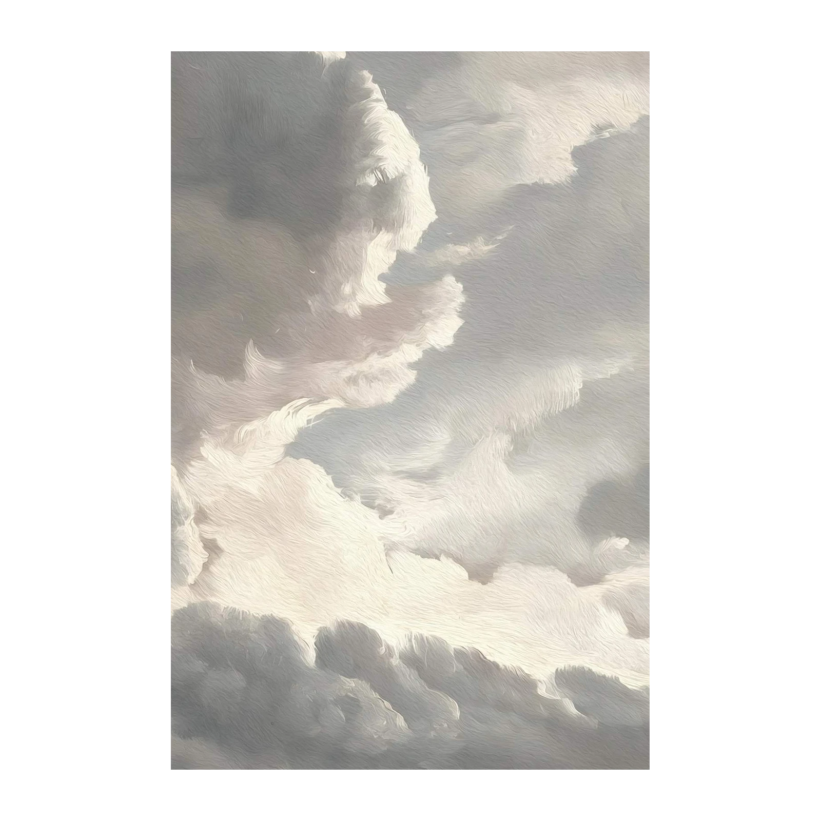 Serene Cloudscape Oil Painting Wall Art