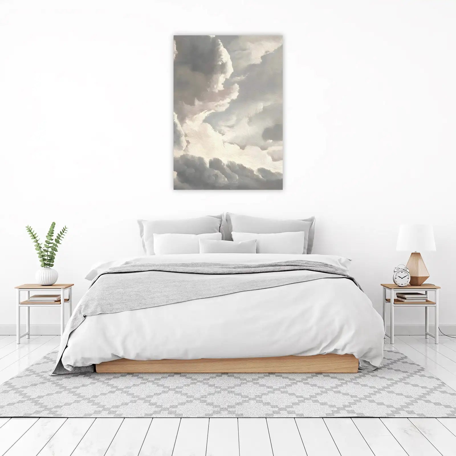 Serene Cloudscape Oil Painting Wall Art