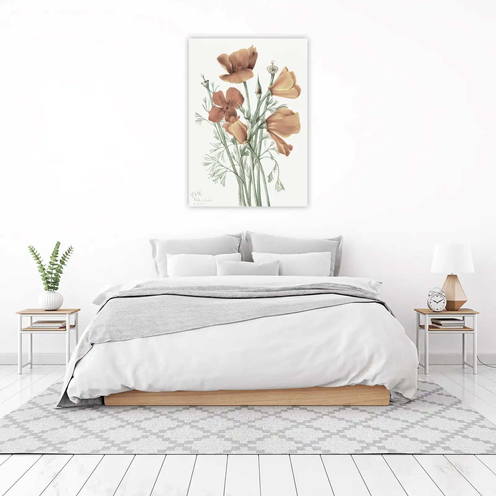 Vibrant Poppy Botanical Watercolor Wall Art