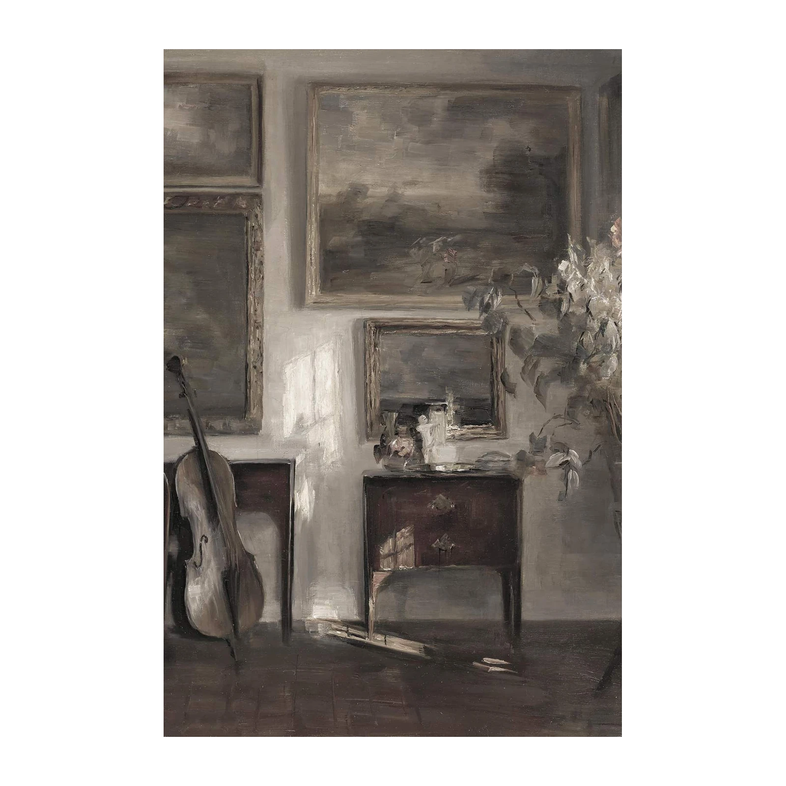 Serene Violin Still Life Vintage Wall Art