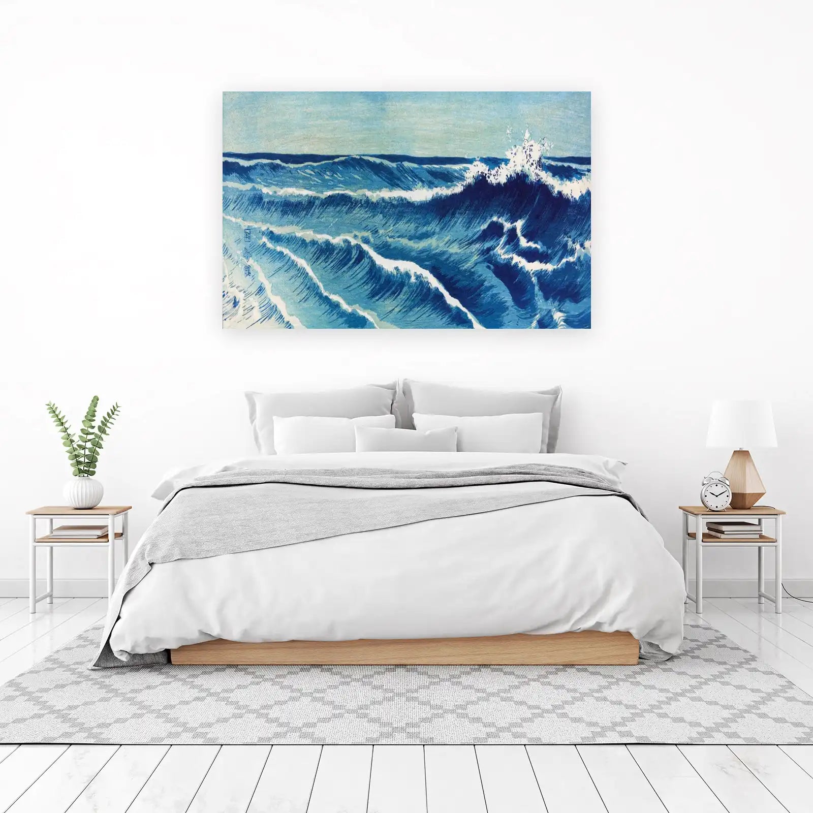 Serene Ocean Waves Japanese Art Wall Art