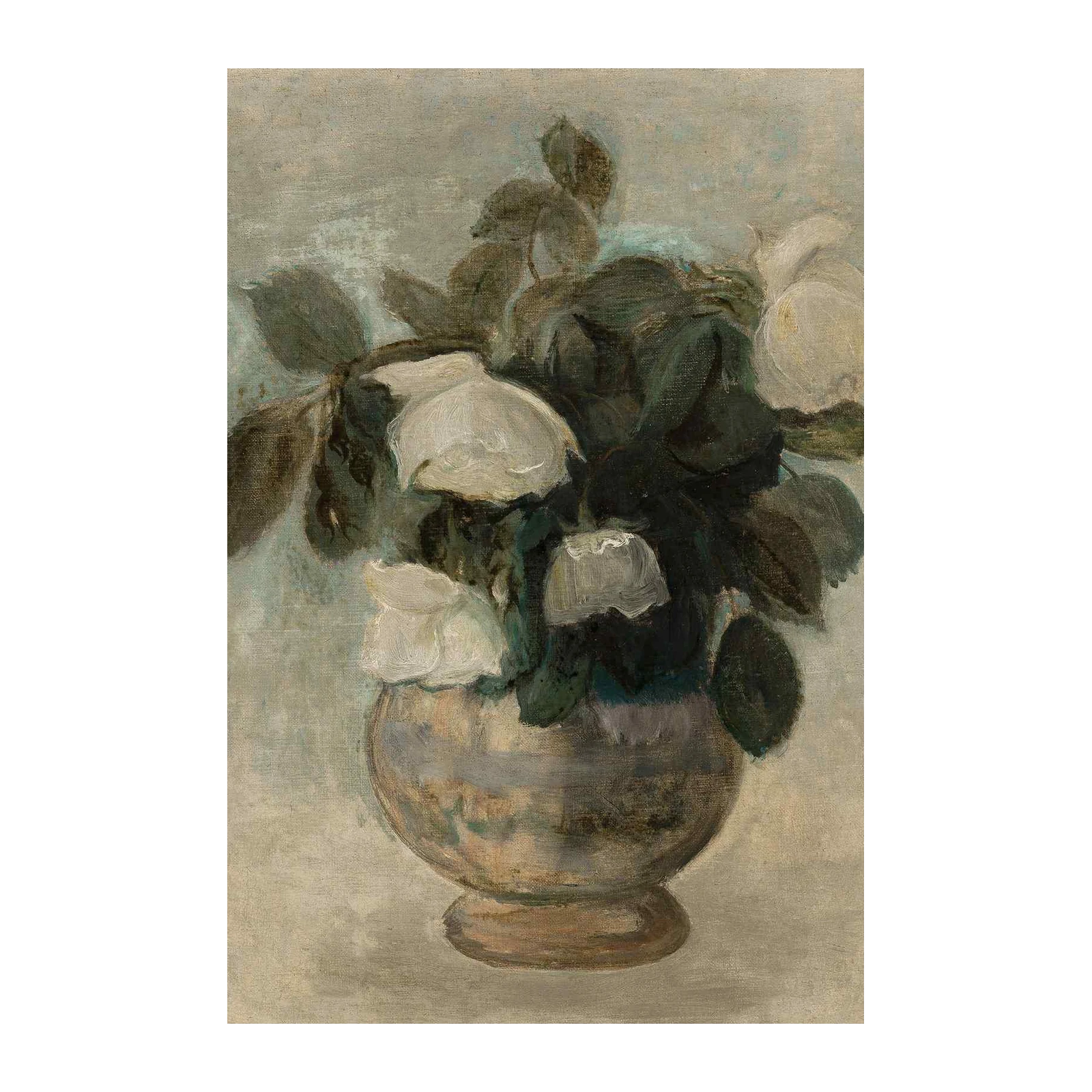 Impressionist White Roses Still Life Wall Art