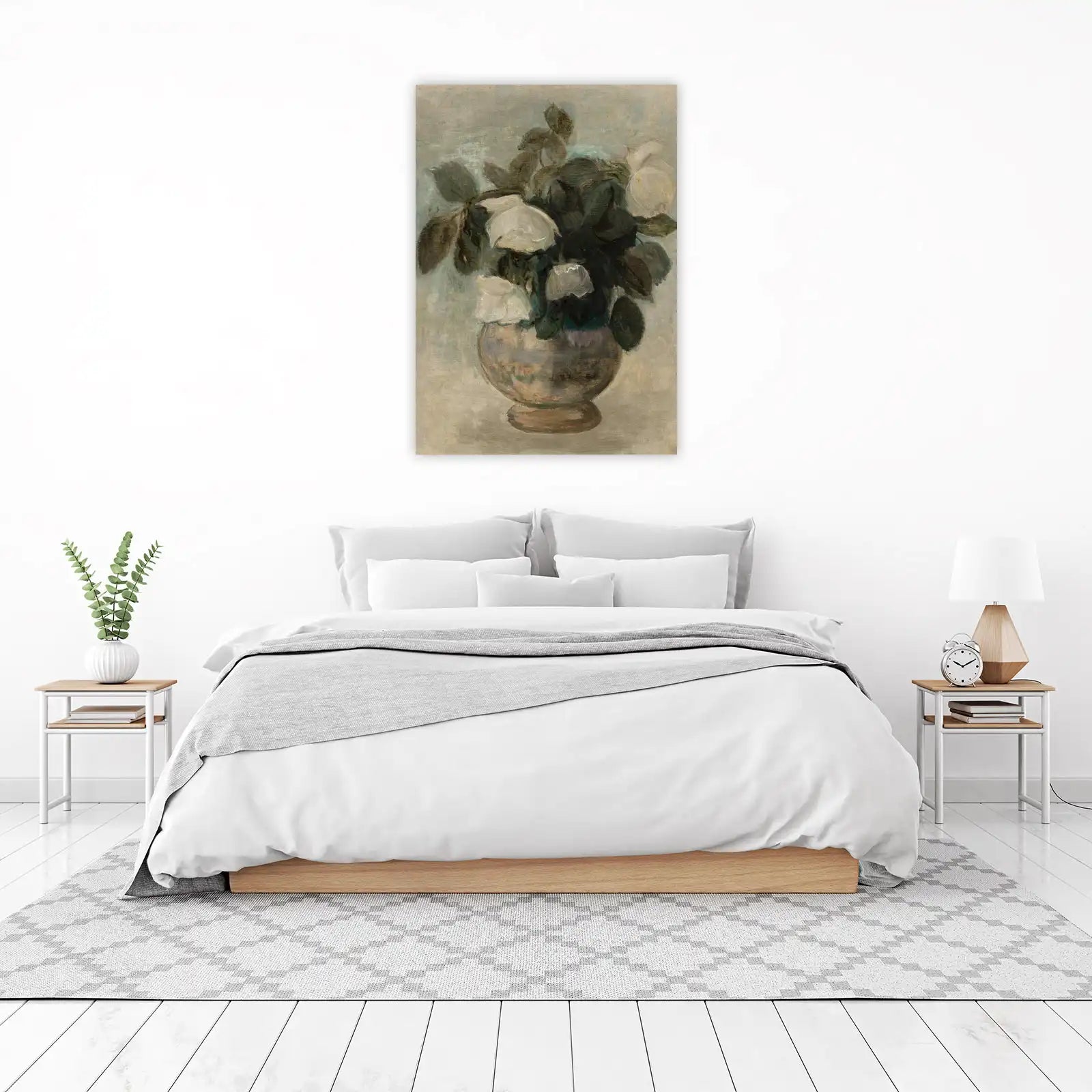 Impressionist White Roses Still Life Wall Art