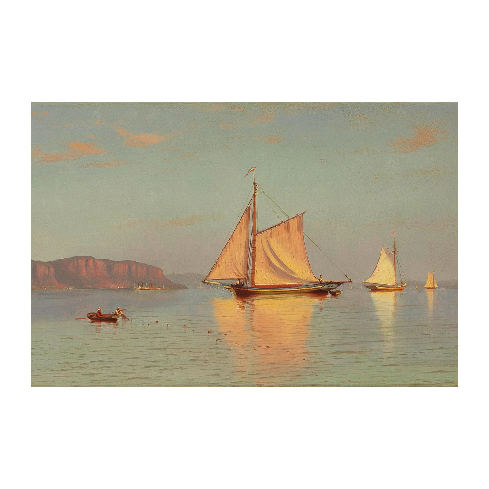 Coastal Serenity Sailboat Landscape Wall Art