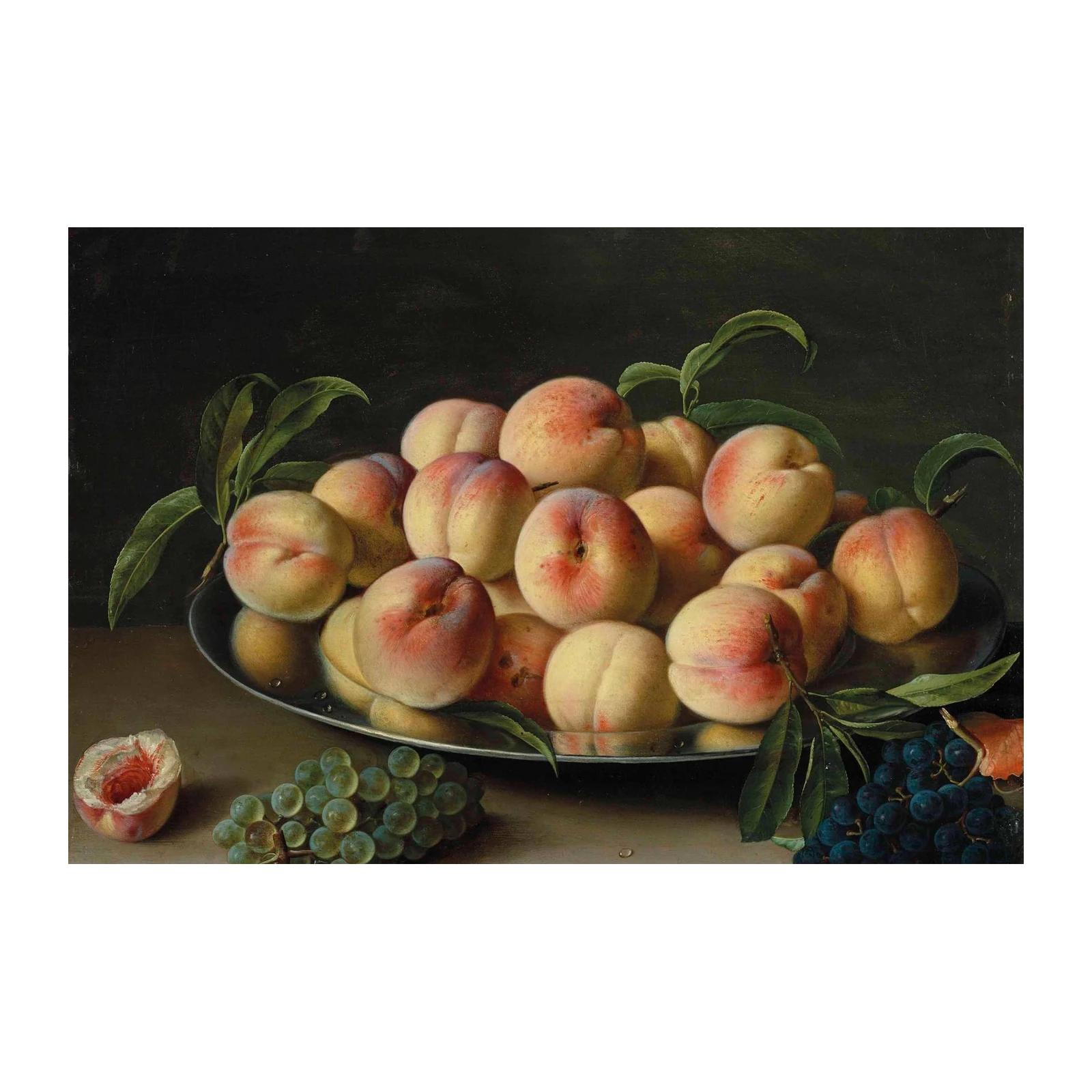 Classic Peach & Grape Still Life Wall Art