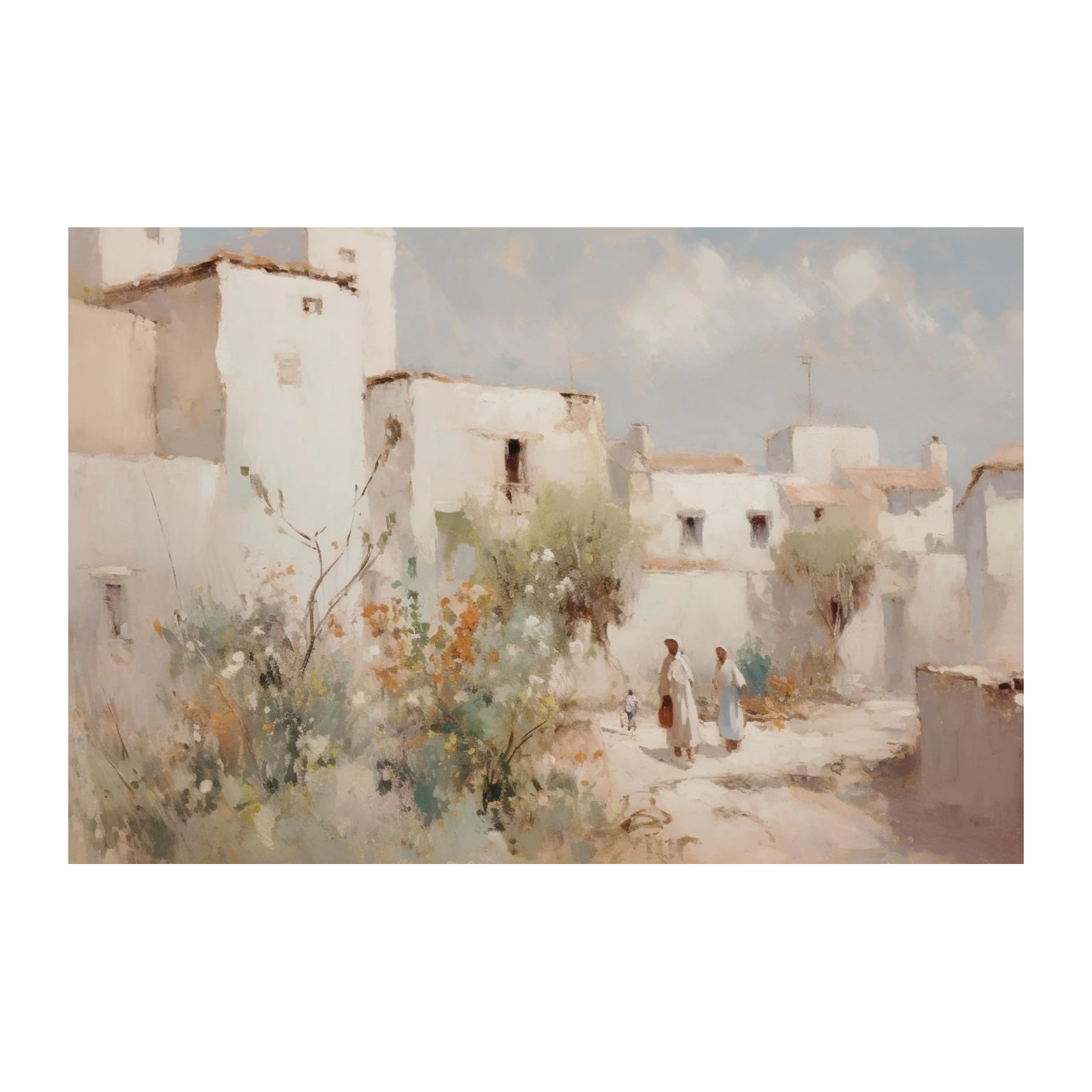 Mediterranean Village Life Wall Art