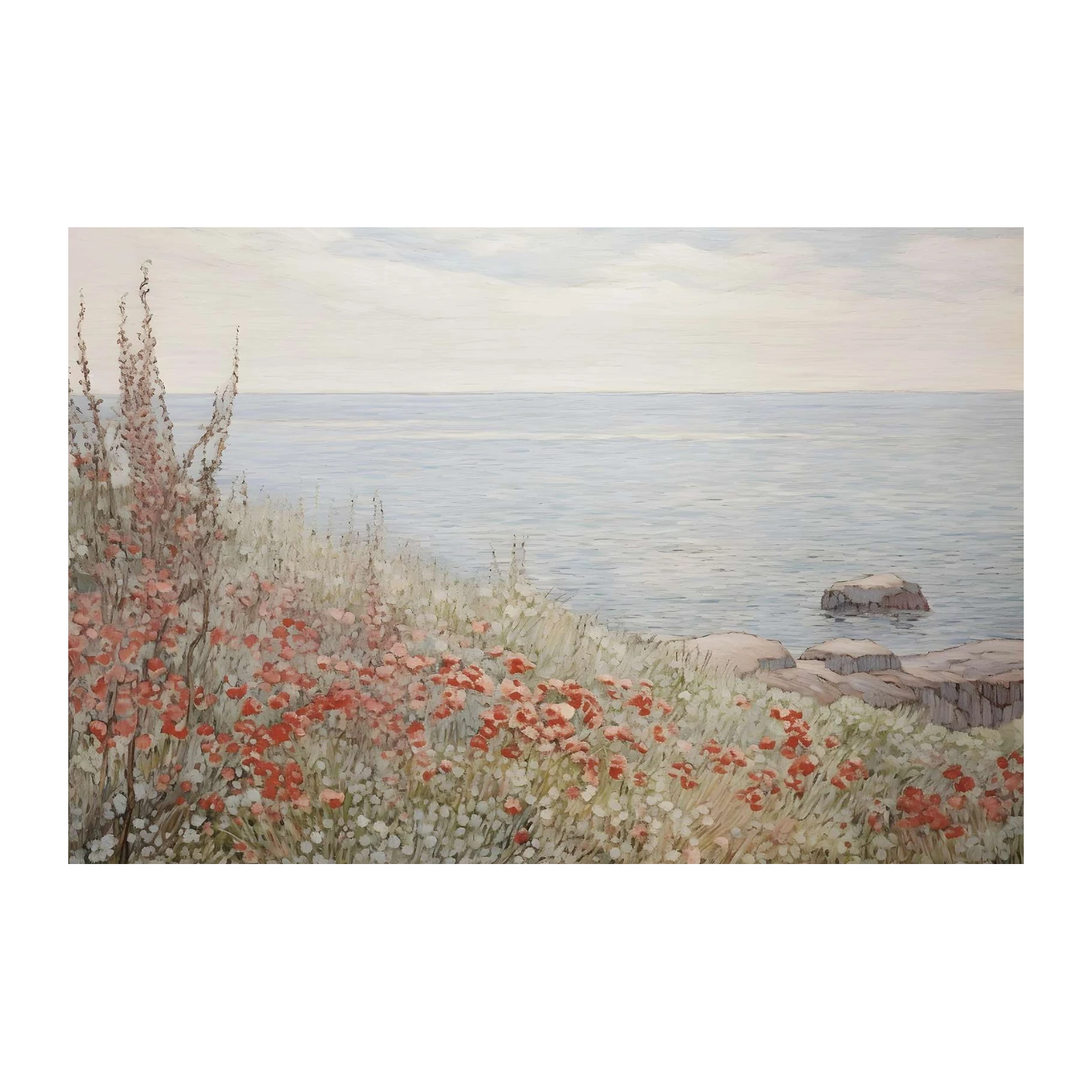 Coastal Poppies Seascape Wall Art