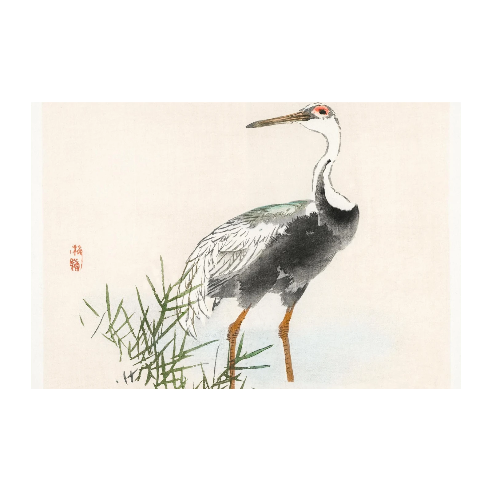 Elegant Crane Japanese Art Wall Art