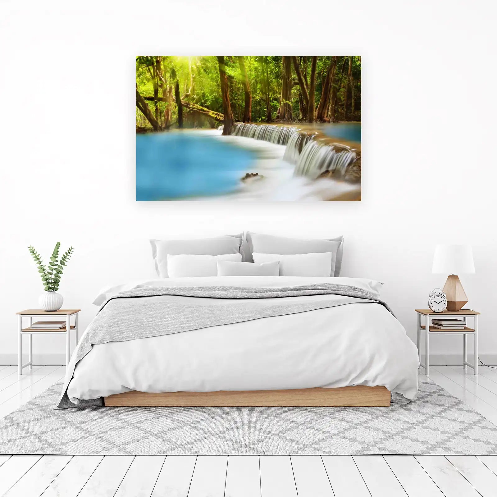 Tranquil Waterfall Tropical Forest Wall Art
