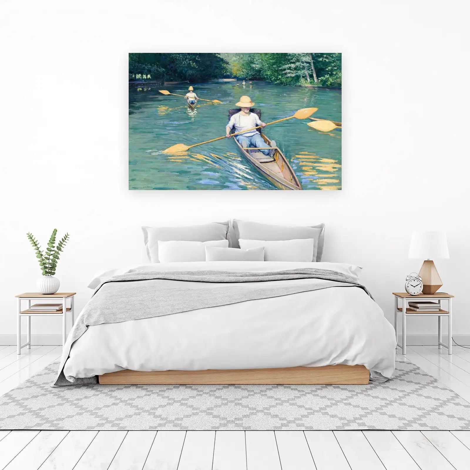 Canoeing on the River Impressionist Wall Art