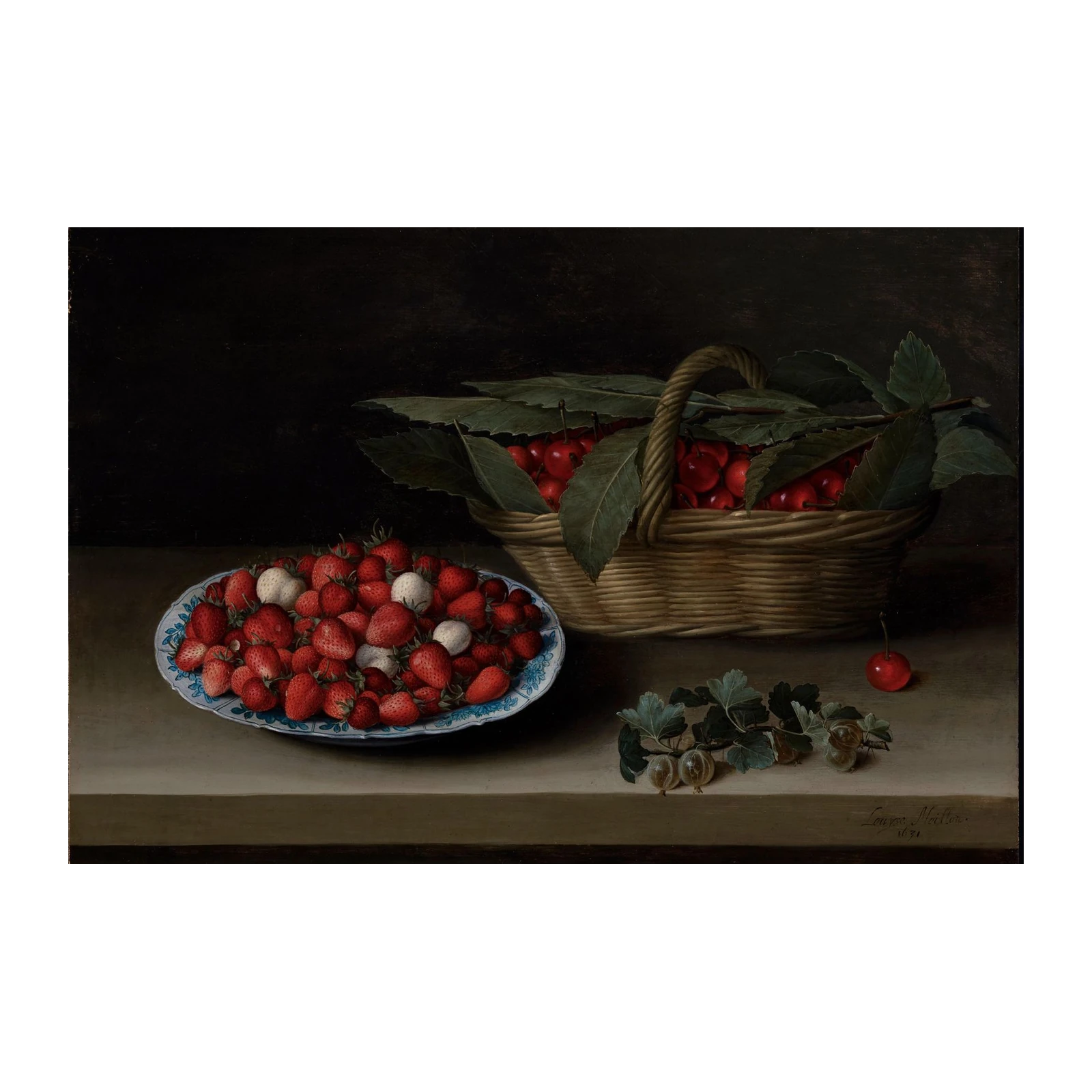 Vibrant Still Life Fruit Basket Wall Art