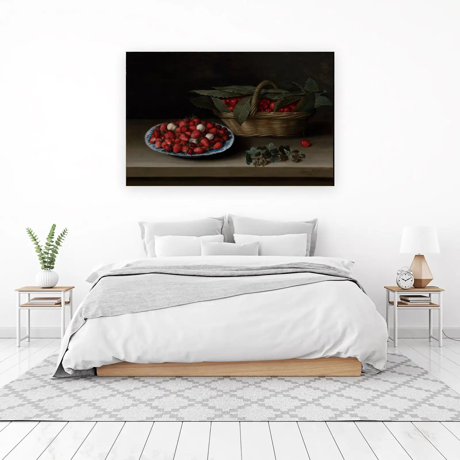 Vibrant Still Life Fruit Basket Wall Art