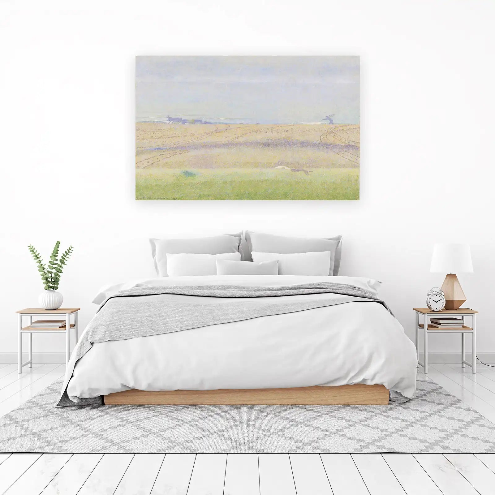 Serene Field Landscape with Dog Wall Art