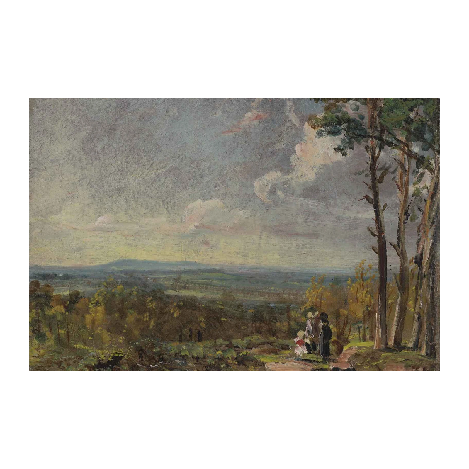 Vintage Landscape With Figures Wall Art