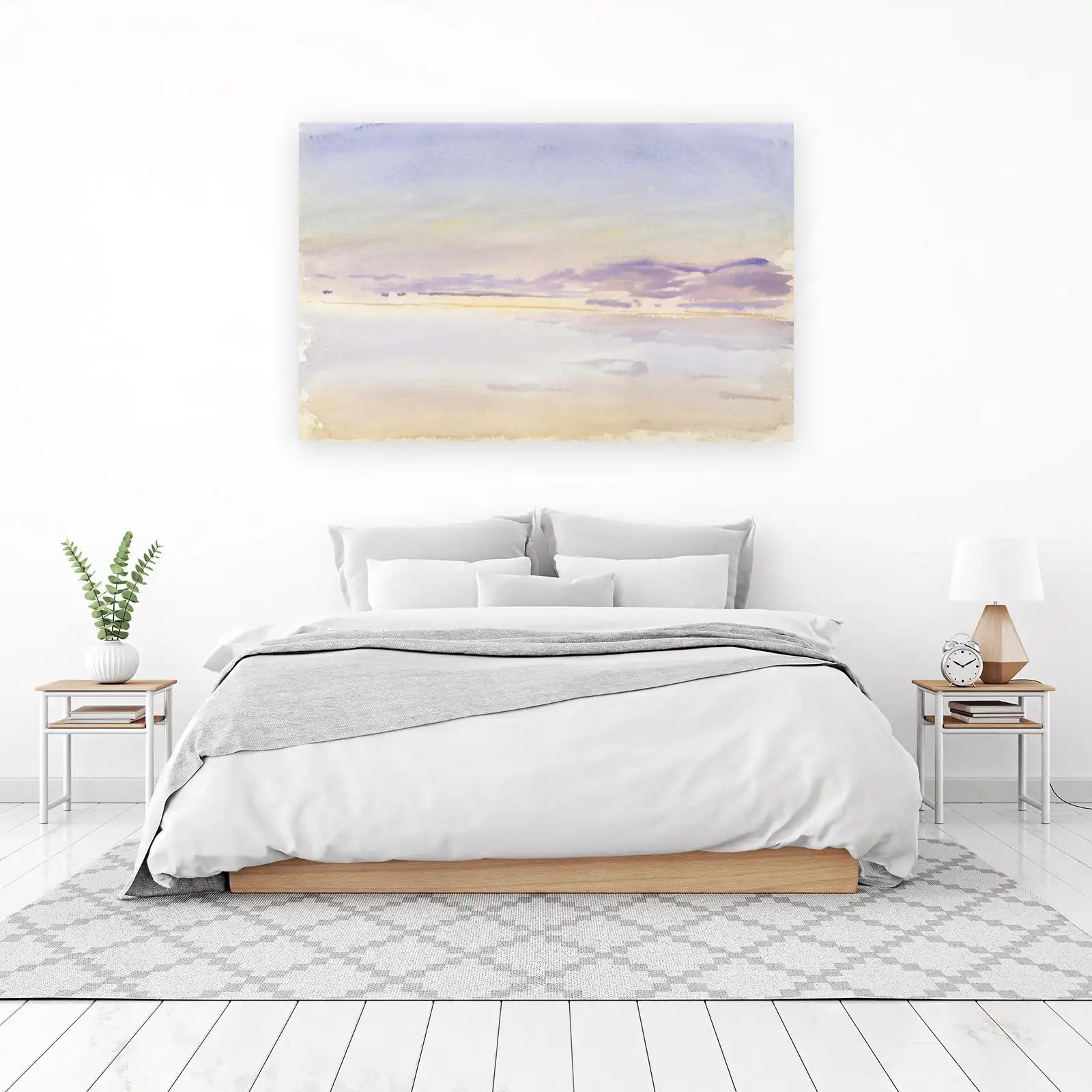 Serene Sky Horizon Watercolor Wall Art