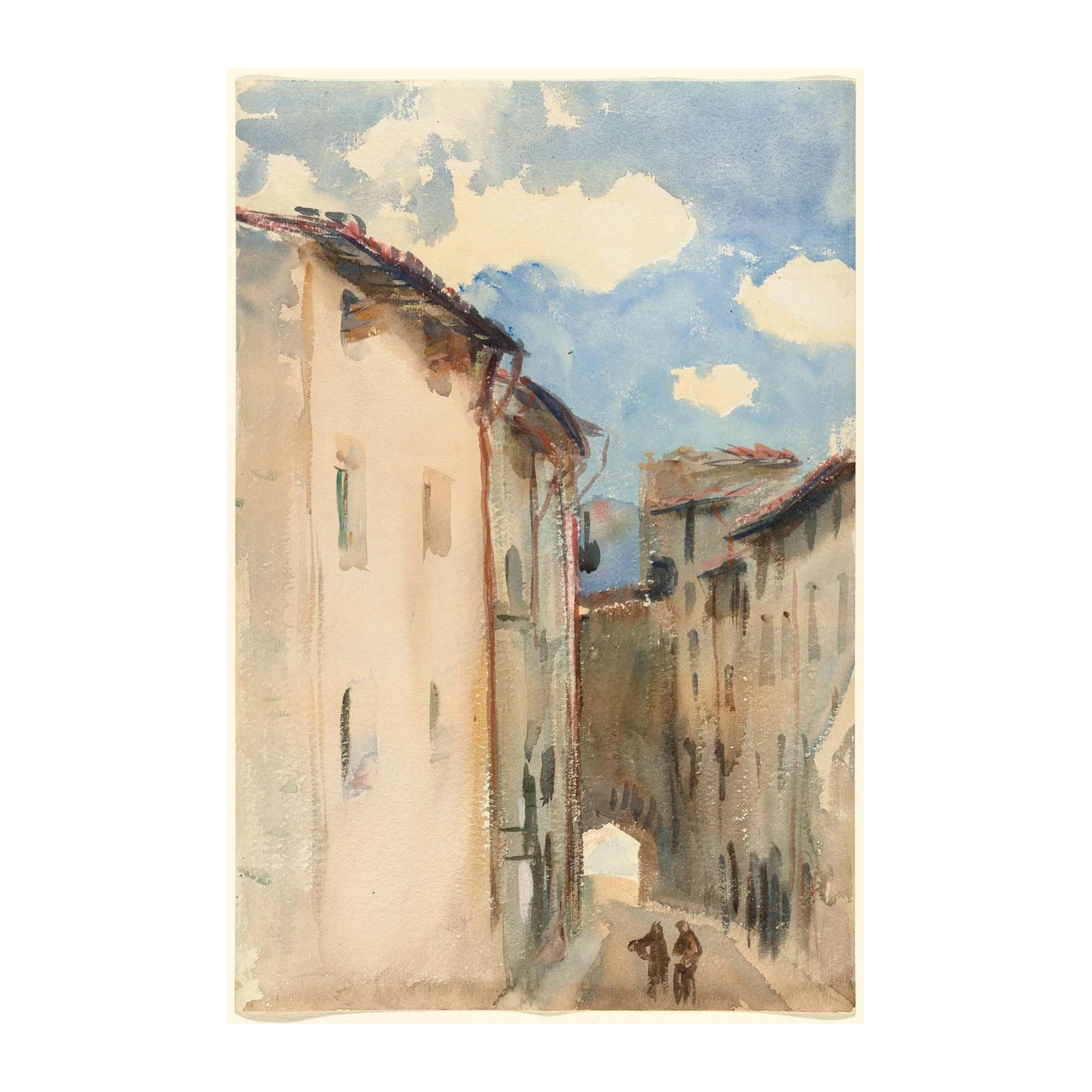 European Street Scene Watercolor Wall Art