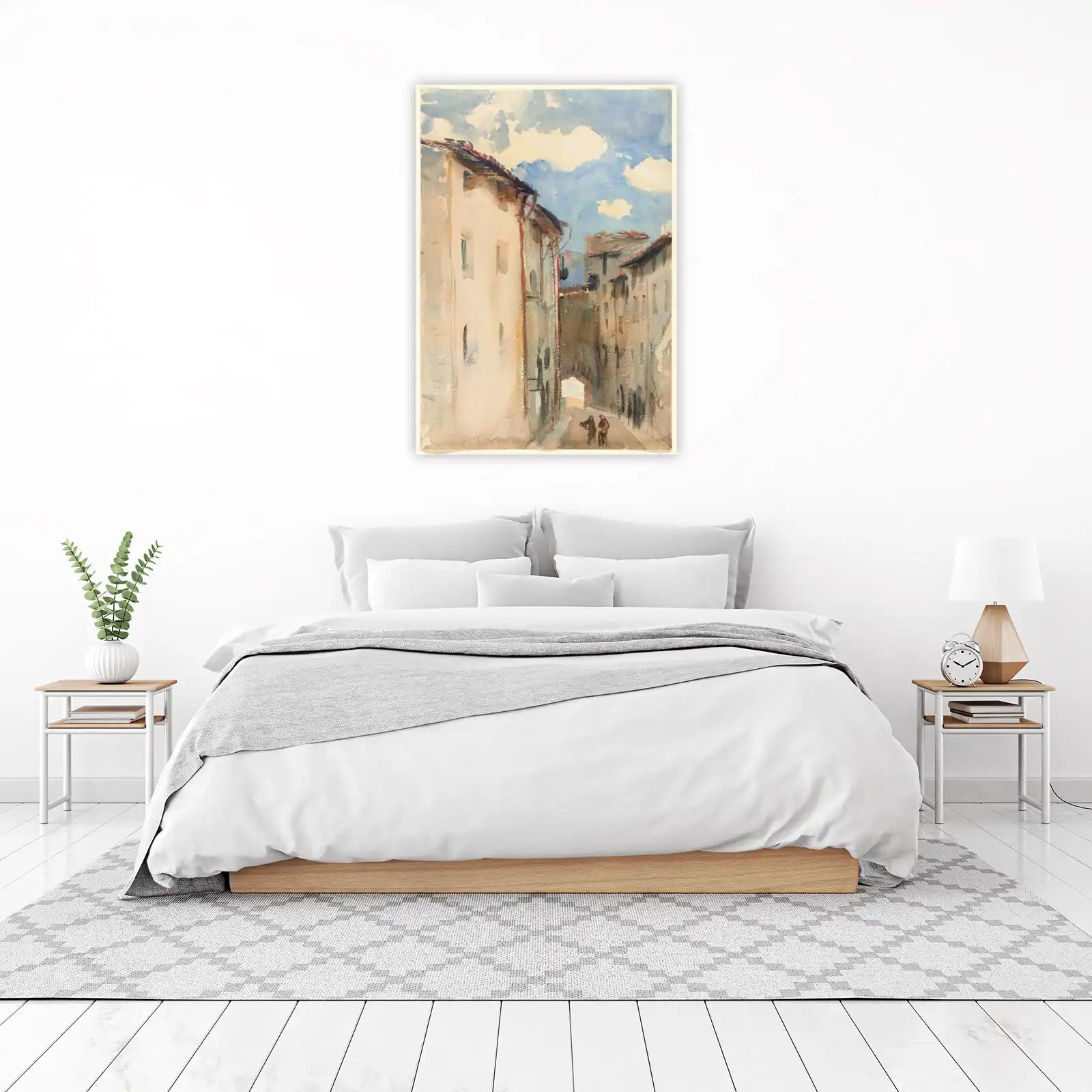 European Street Scene Watercolor Wall Art
