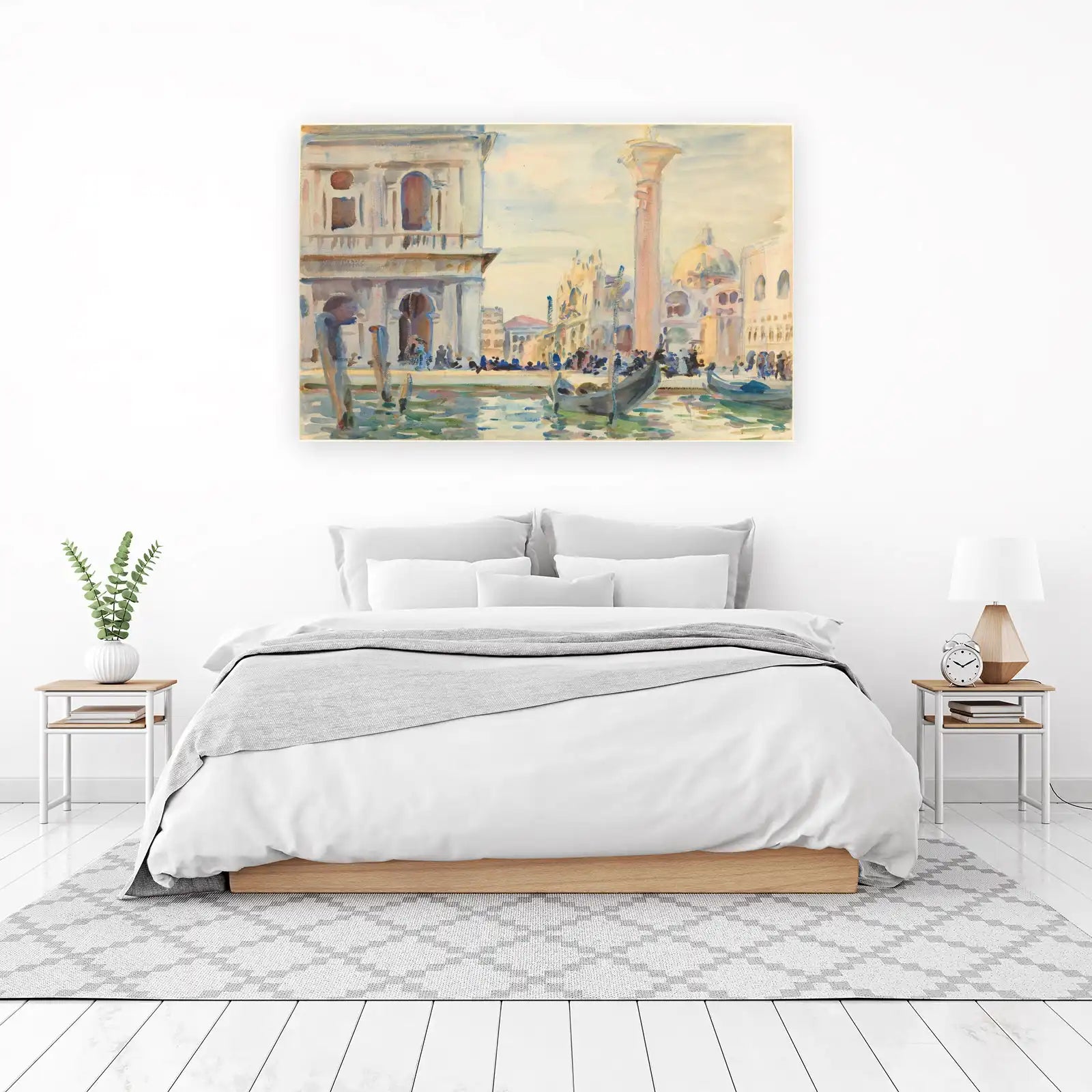 Venetian Canal Scene Watercolor Wall Art