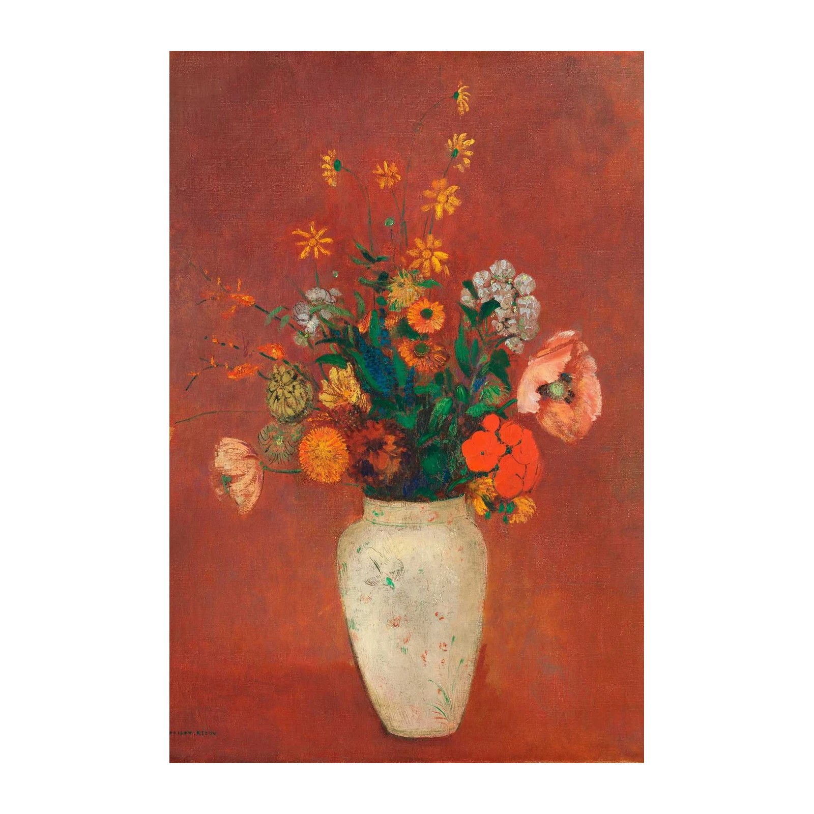 Vibrant Floral Still Life Oil Painting Wall Art