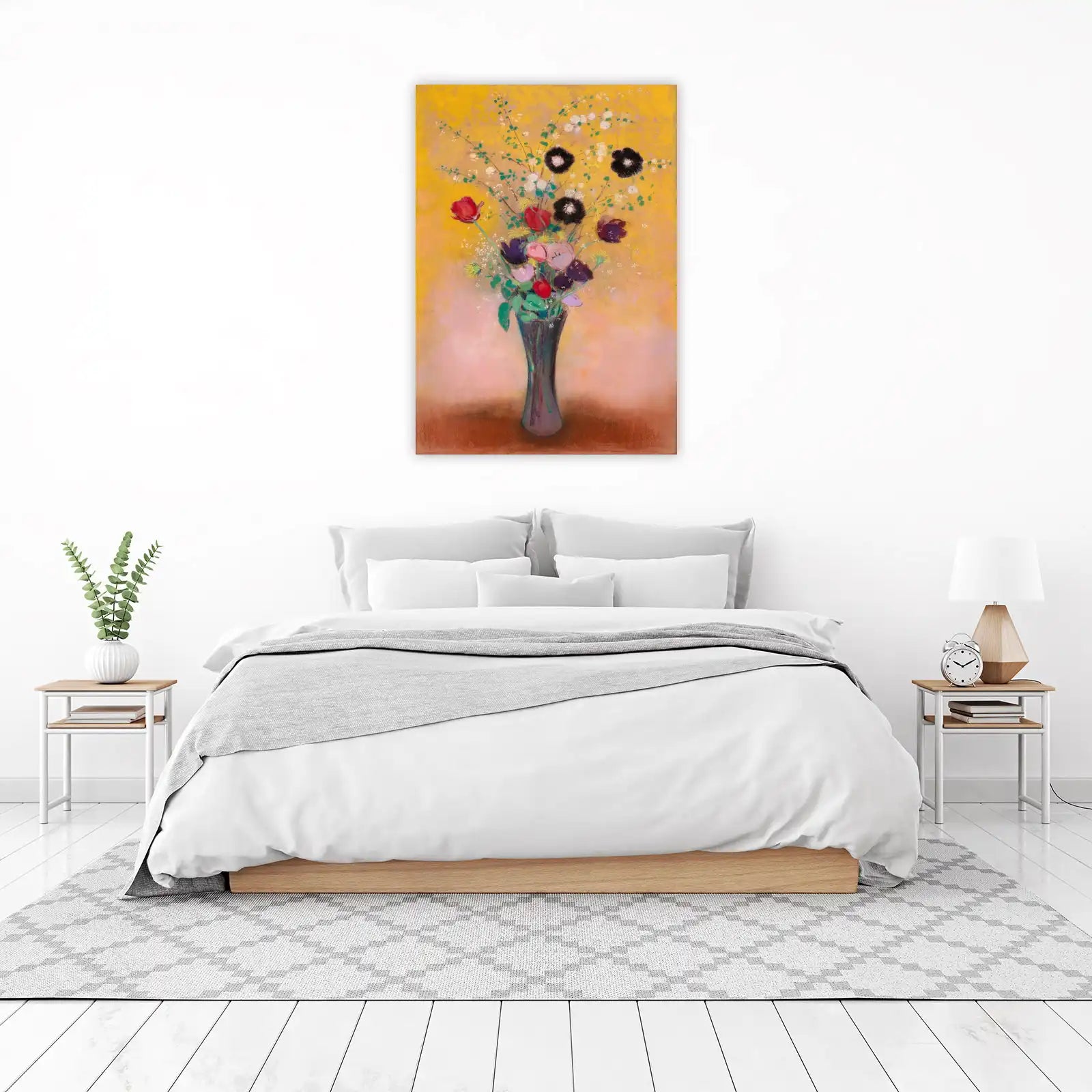 Vibrant Floral Still Life Pastel Wall Art