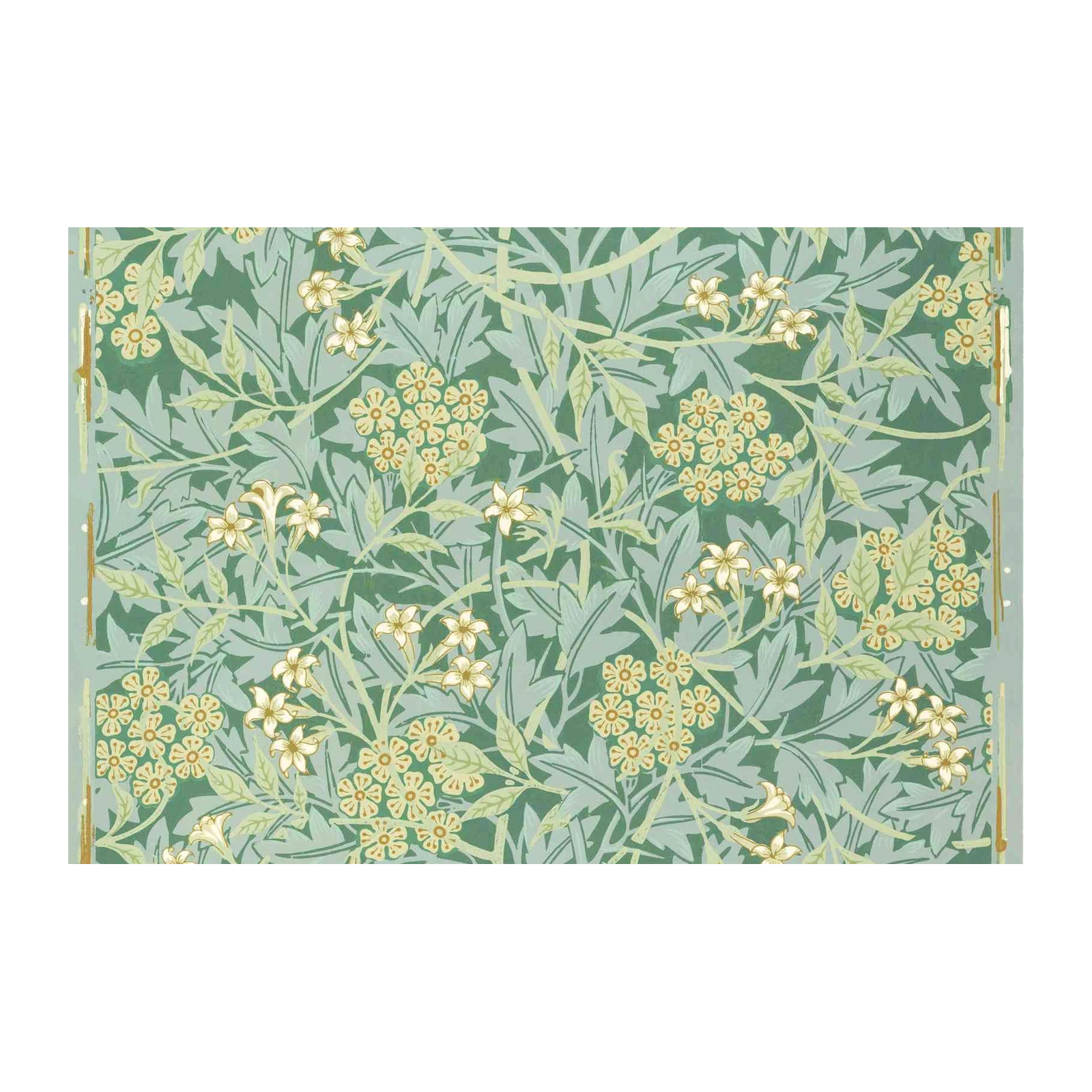 William Morris Floral Green Linen Wall Art