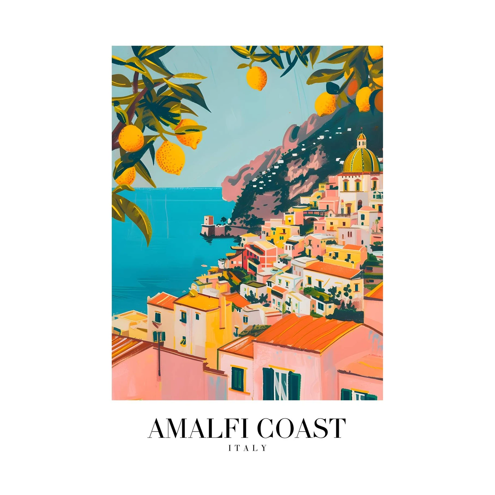 Vibrant Amalfi Coast Lemons Wall Art