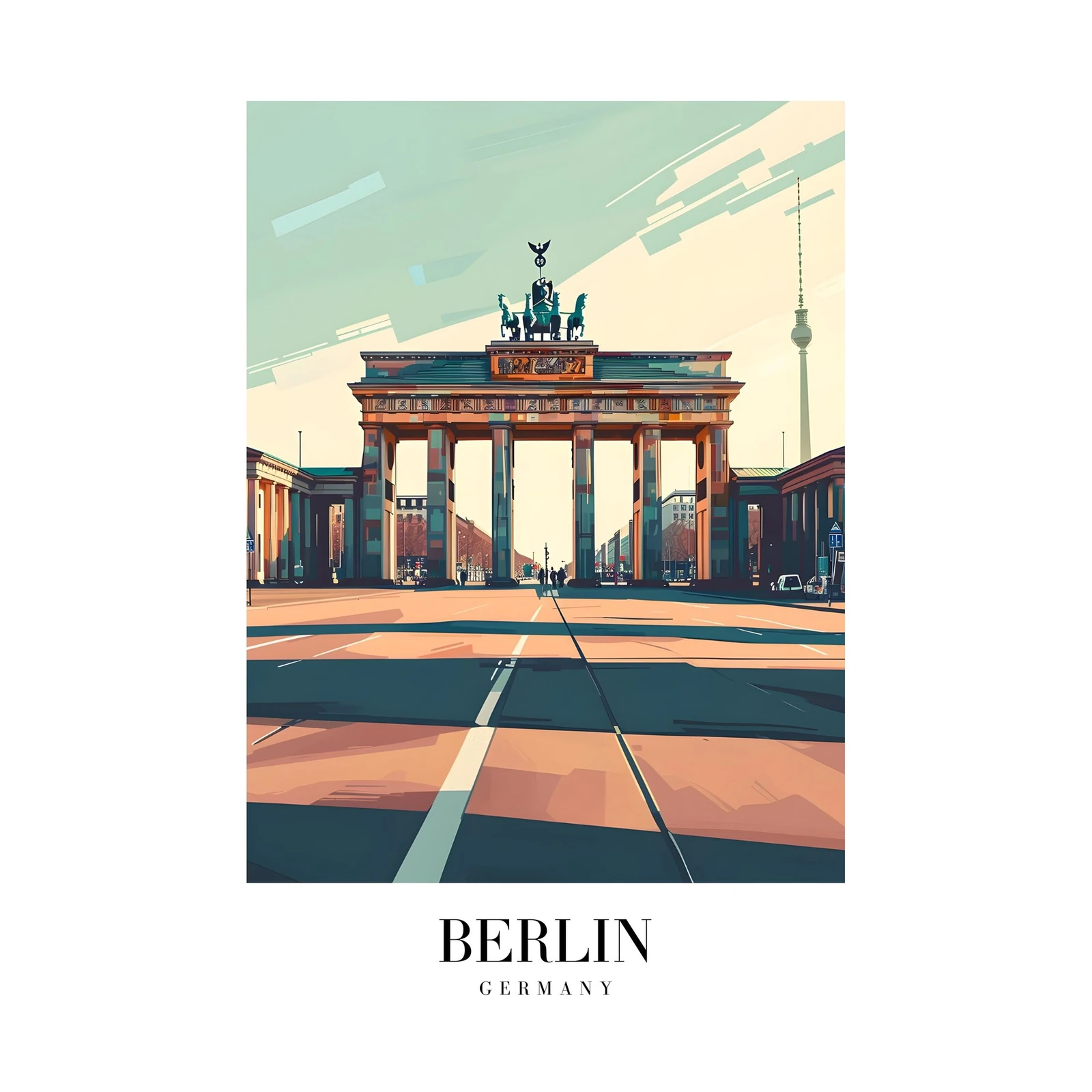 Brandenburg Gate Berlin Skyline Wall Art