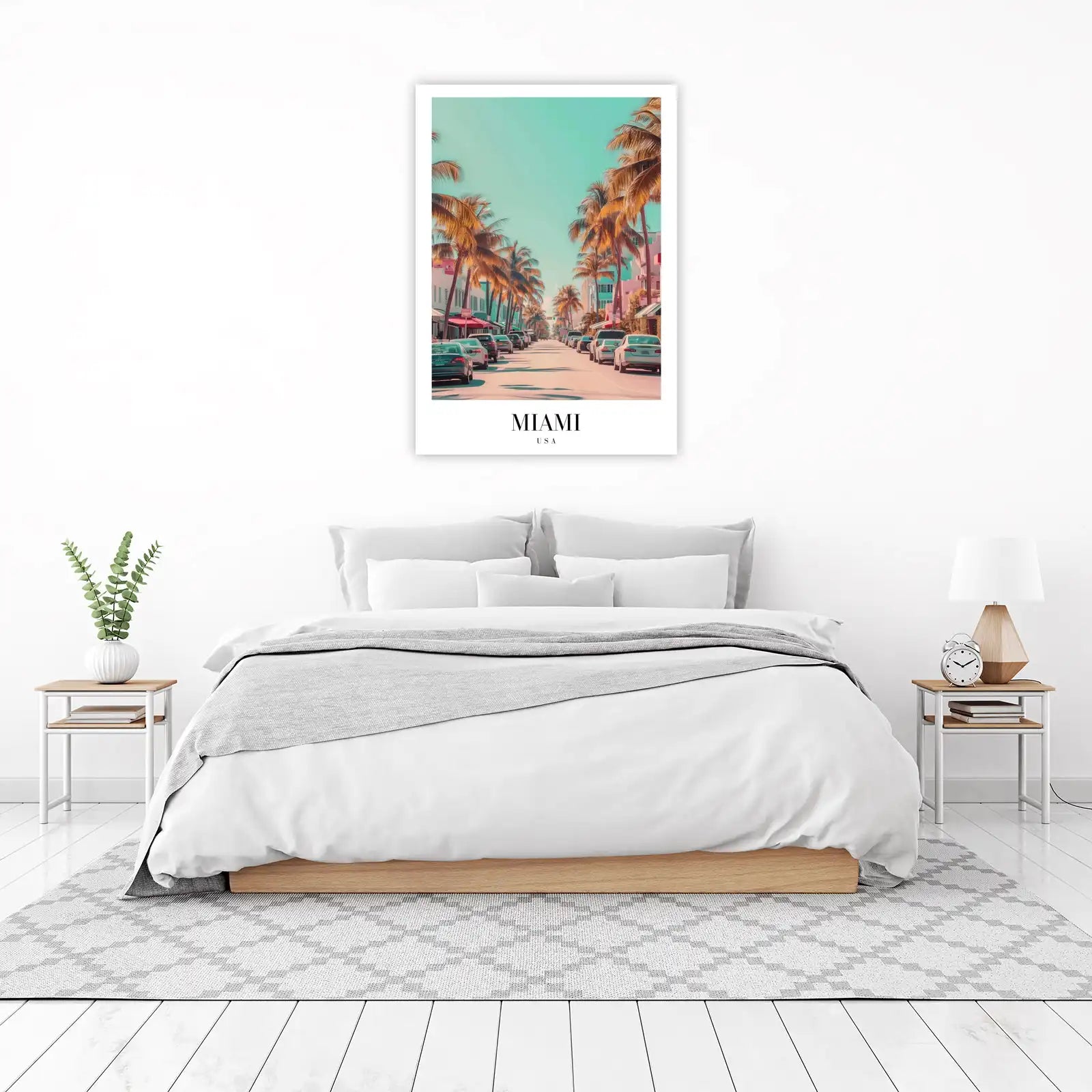 Miami Vibes Palm Tree Street Wall Art